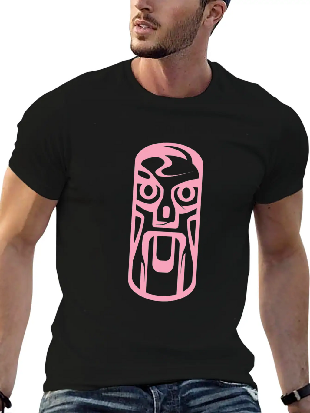 Pink Totem Africa Tribal Art Tribe Floral Paleo Classic Fit Graphic Tee For Daily Comfort – Unisex Cotton Shirt