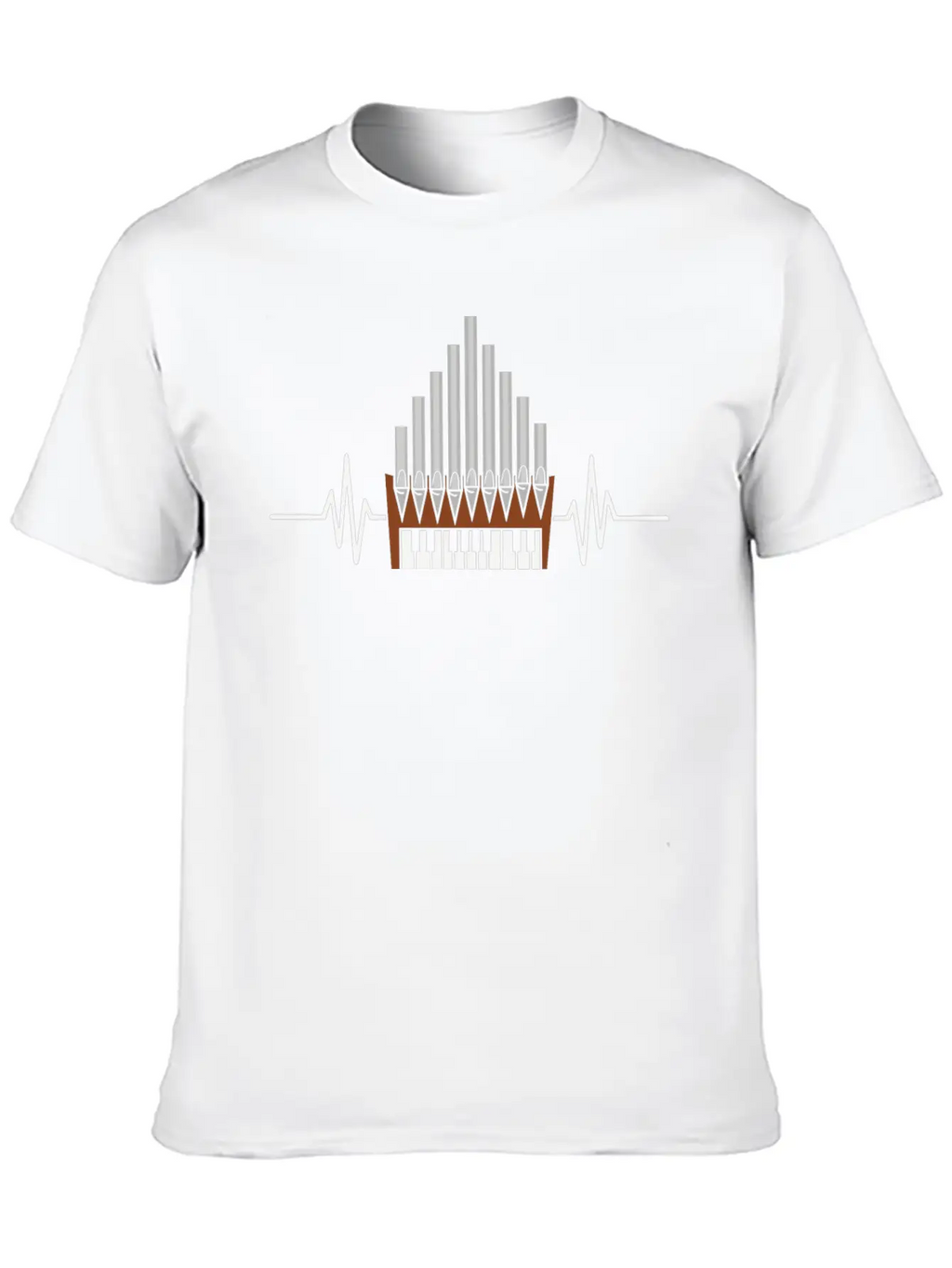 Pipe Organ Instrument Pipes Church Organ Heartbeat Unisex Casual T-Shirt – Clean Design For Daily Comfort