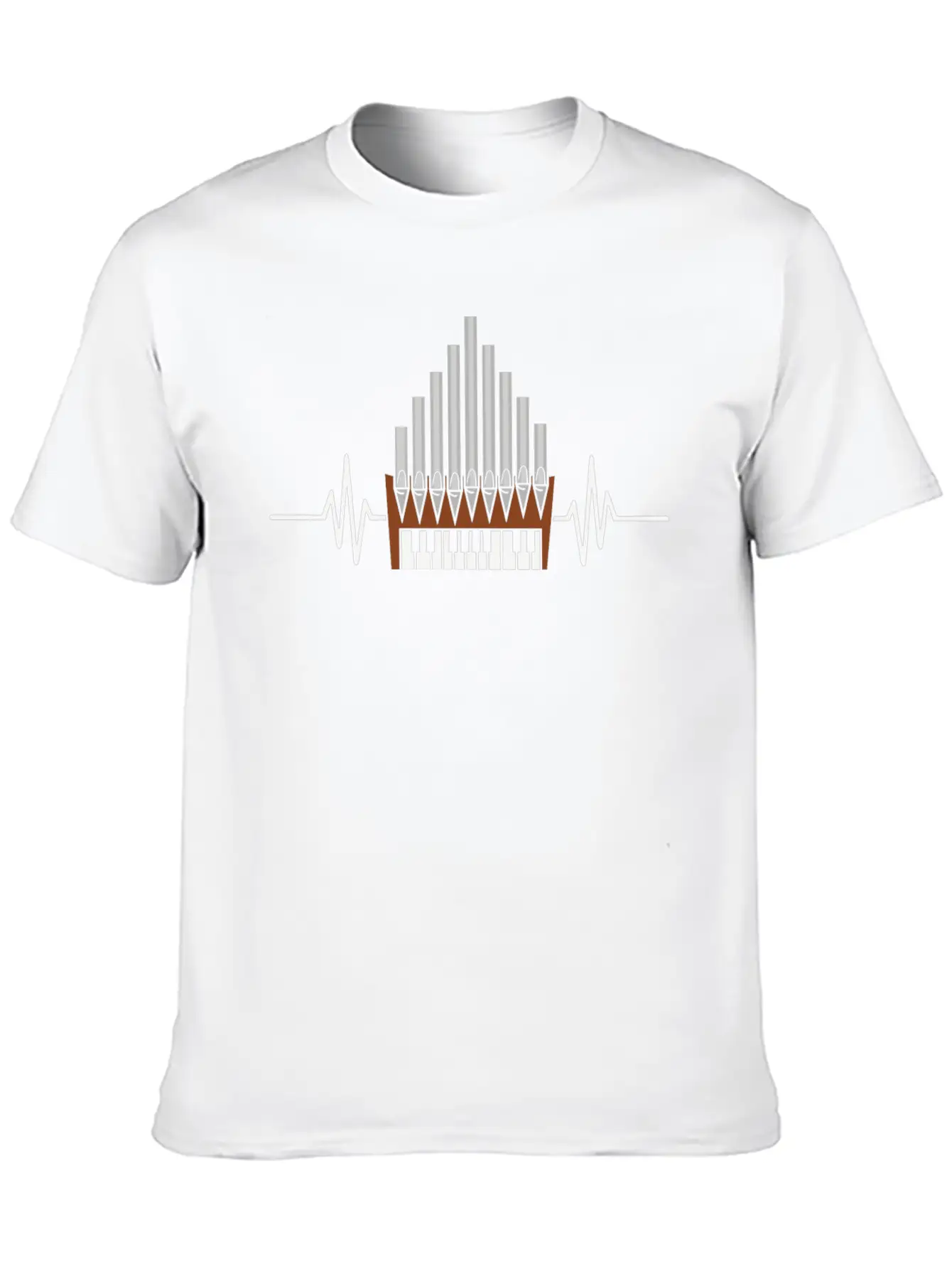 Pipe Organ Instrument Pipes Church Organ Heartbeat Unisex Casual T-Shirt – Clean Design For Daily Comfort