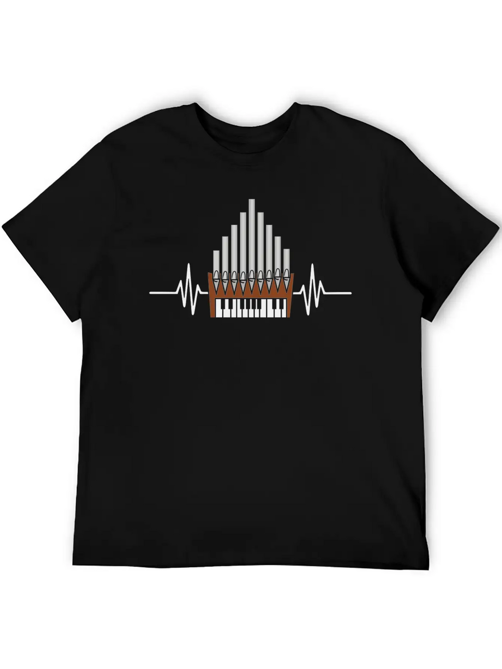 Pipe Organ Instrument Pipes Church Organ Heartbeat Unisex Casual T-Shirt – Clean Design For Daily Comfort