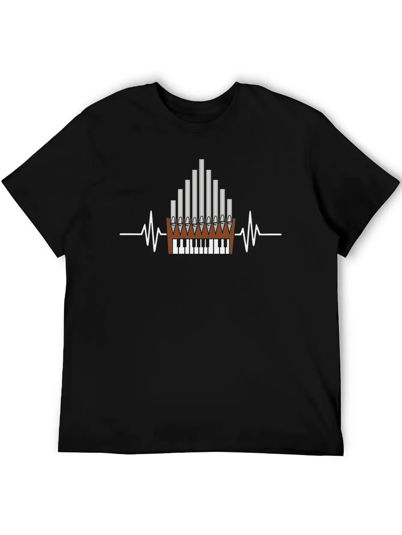 Pipe Organ Instrument Pipes Church Organ Heartbeat Unisex Casual T-Shirt – Clean Design For Daily Comfort