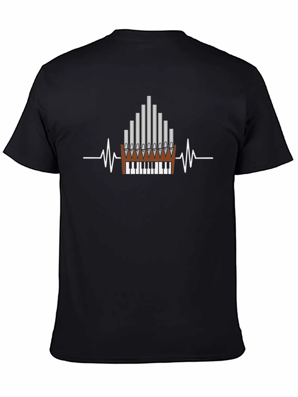 Pipe Organ Instrument Pipes Church Organ Heartbeat Unisex Casual T-Shirt – Clean Design For Daily Comfort