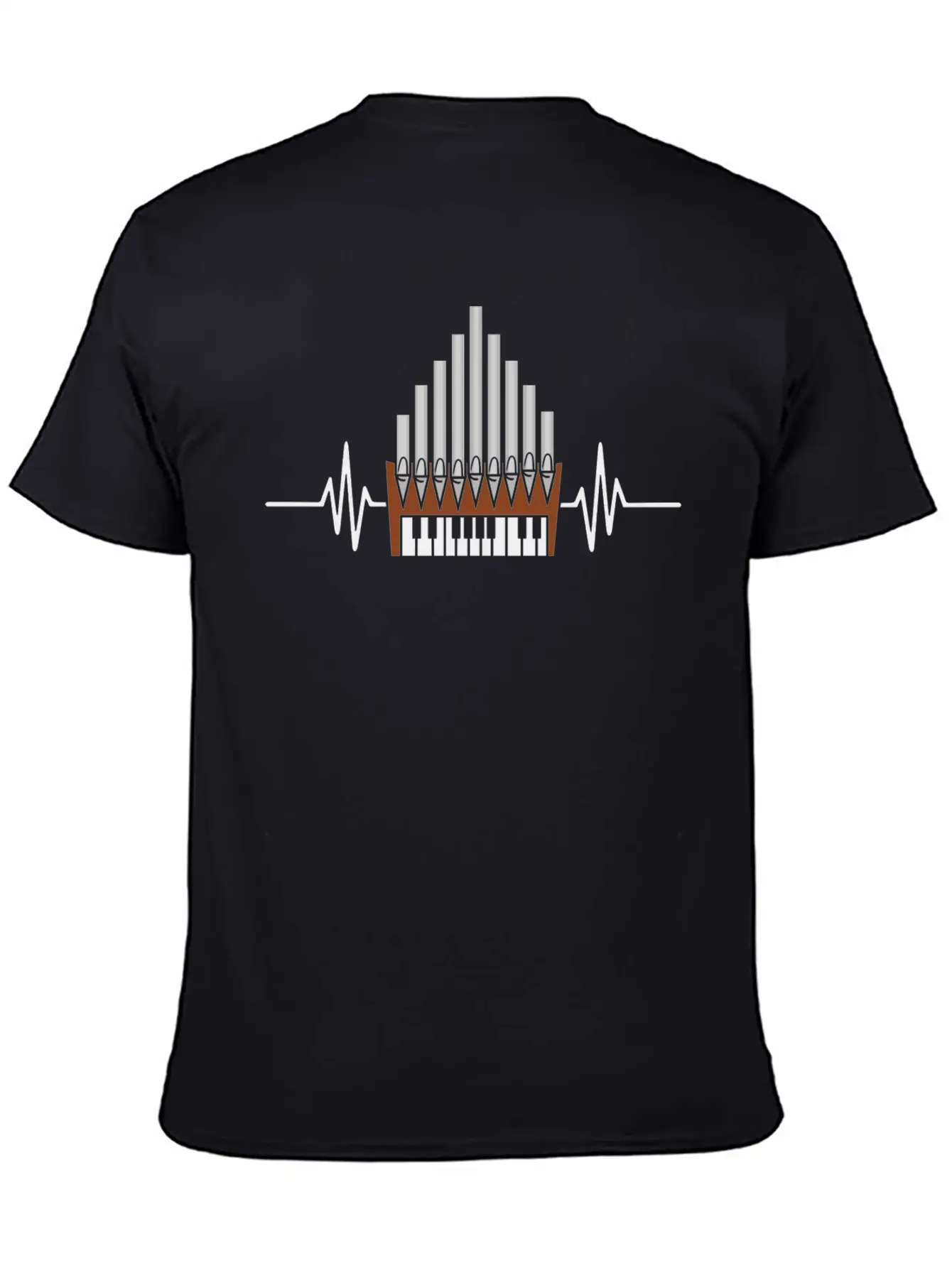 Pipe Organ Instrument Pipes Church Organ Heartbeat Unisex Casual T-Shirt – Clean Design For Daily Comfort