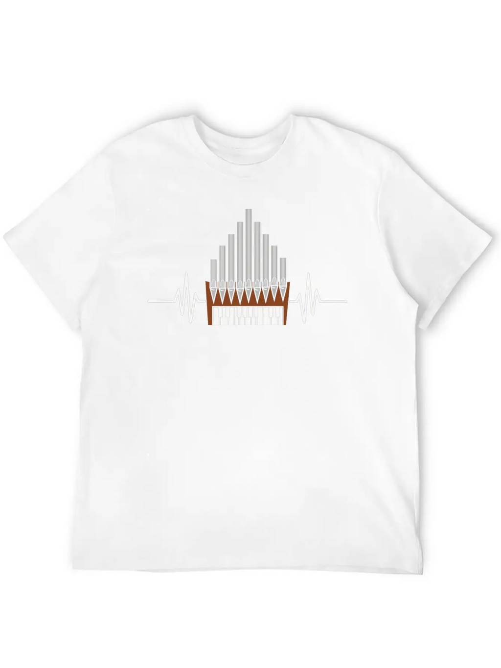 Pipe Organ Instrument Pipes Church Organ Heartbeat Unisex Casual T-Shirt – Clean Design For Daily Comfort