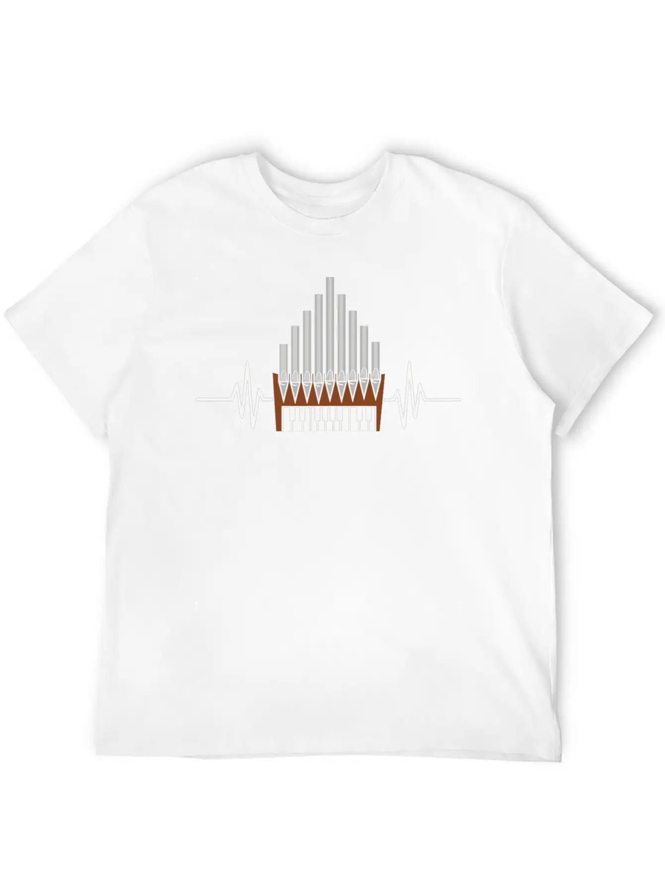Pipe Organ Instrument Pipes Church Organ Heartbeat Unisex Casual T-Shirt – Clean Design For Daily Comfort