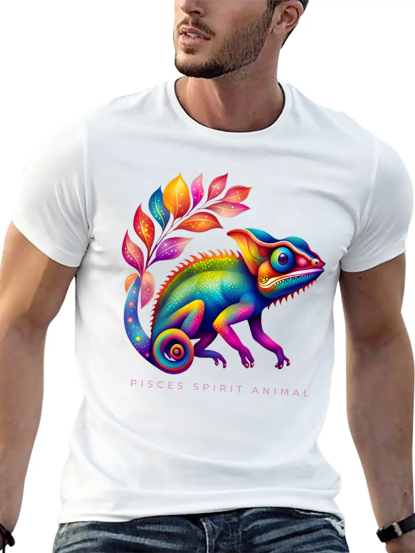 Pisces Spirit Animal Chameleon Alebrije Female Unisex Short Sleeve Soft Cotton T-Shirt – Casual Everyday Wear