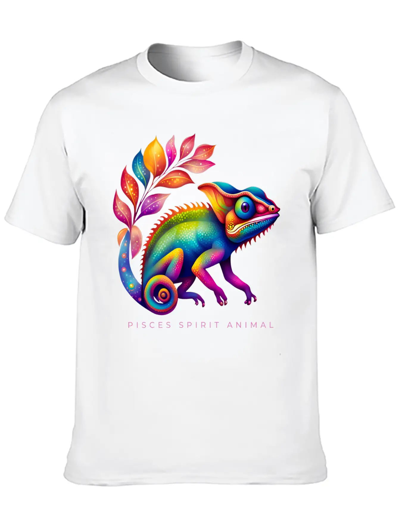 Pisces Spirit Animal Chameleon Alebrije Female Unisex Short Sleeve Soft Cotton T-Shirt – Casual Everyday Wear