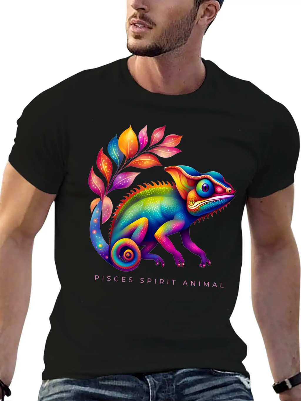 Pisces Spirit Animal Chameleon Alebrije Female Unisex Short Sleeve Soft Cotton T-Shirt – Casual Everyday Wear