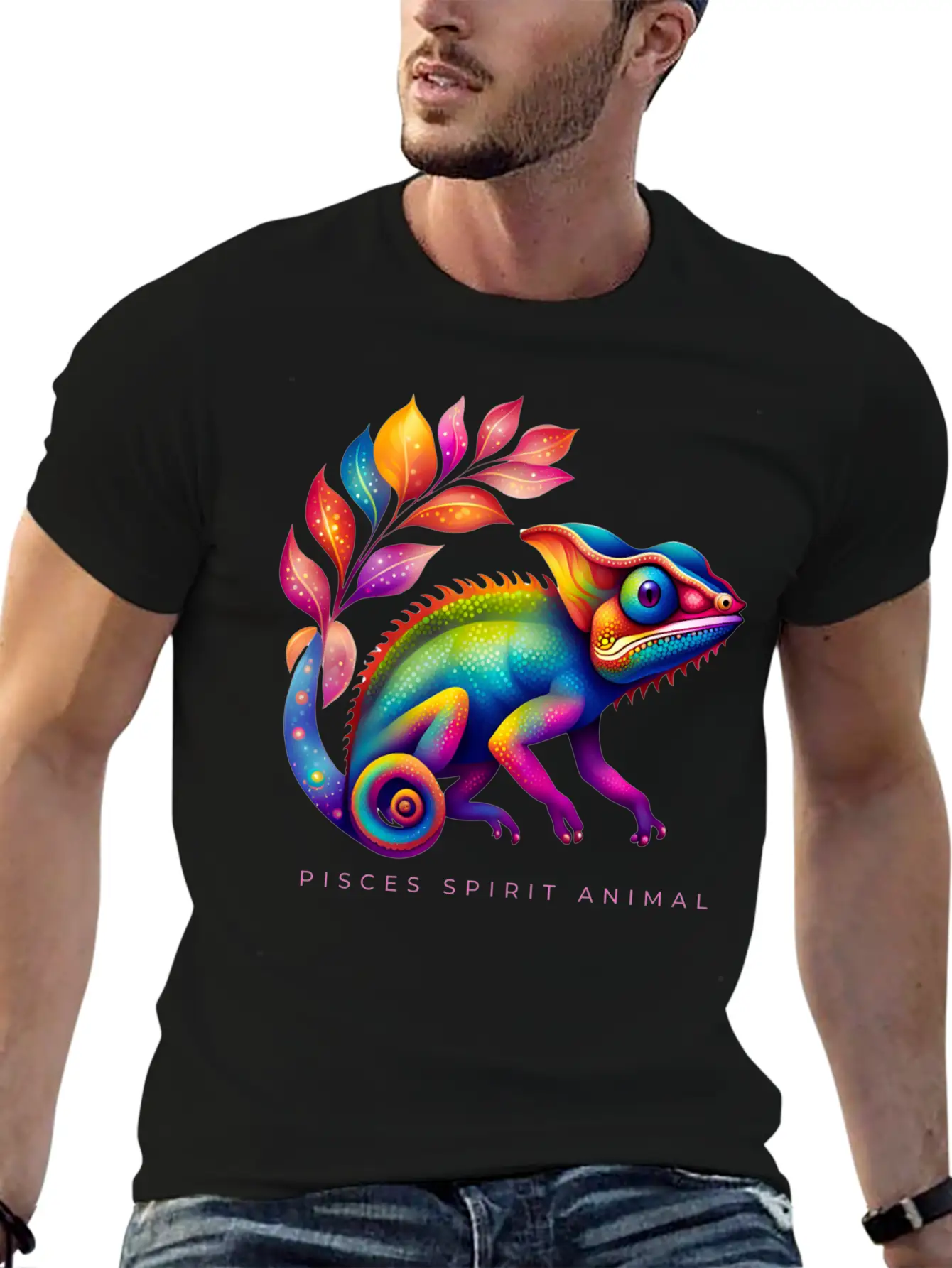 Pisces Spirit Animal Chameleon Alebrije Female Unisex Short Sleeve Soft Cotton T-Shirt – Casual Everyday Wear