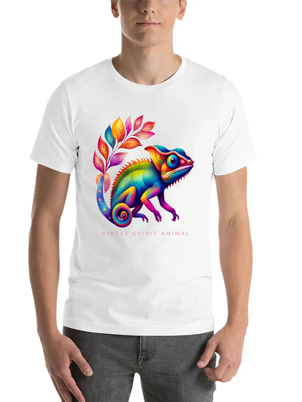 Pisces Spirit Animal Chameleon Alebrije Female Unisex Short Sleeve Soft Cotton T-Shirt – Casual Everyday Wear