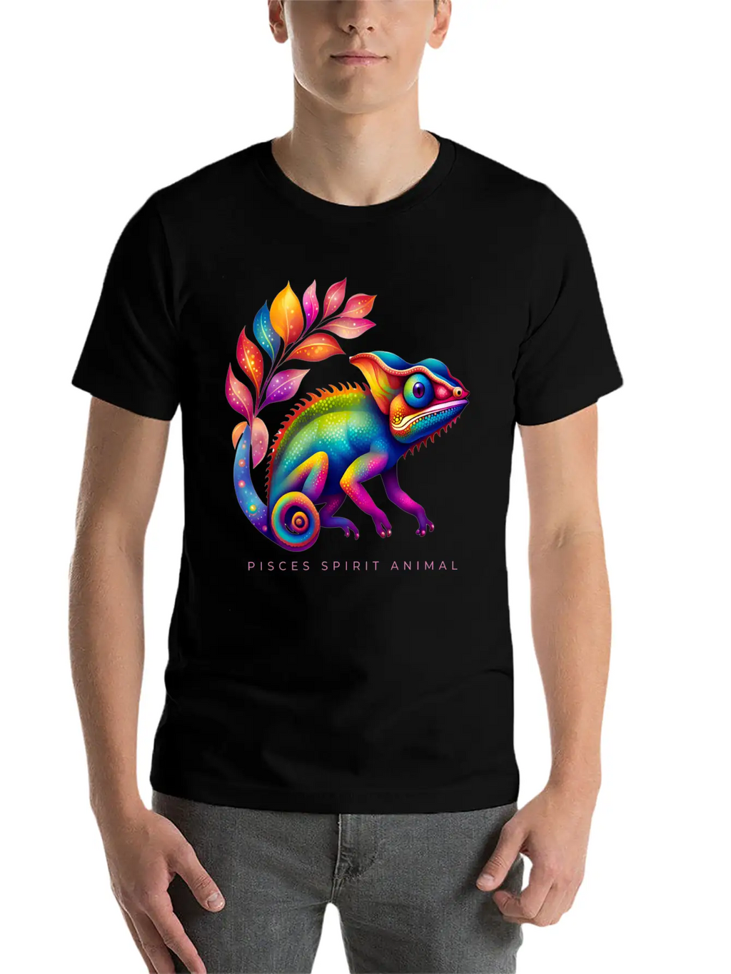 Pisces Spirit Animal Chameleon Alebrije Female Unisex Short Sleeve Soft Cotton T-Shirt – Casual Everyday Wear