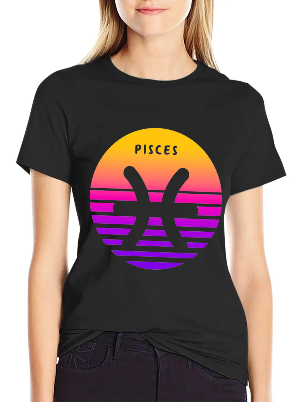 Pisces Zodiac Sign Sunset Pisces Unisex Short Sleeve Soft Cotton T-Shirt – Casual Everyday Wear