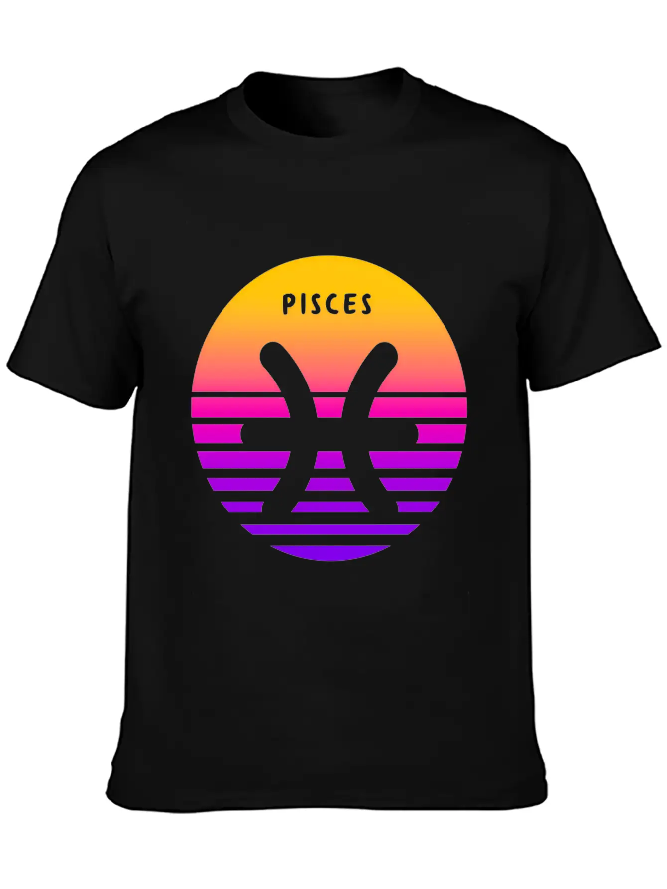 Pisces Zodiac Sign Sunset Pisces Unisex Short Sleeve Soft Cotton T-Shirt – Casual Everyday Wear