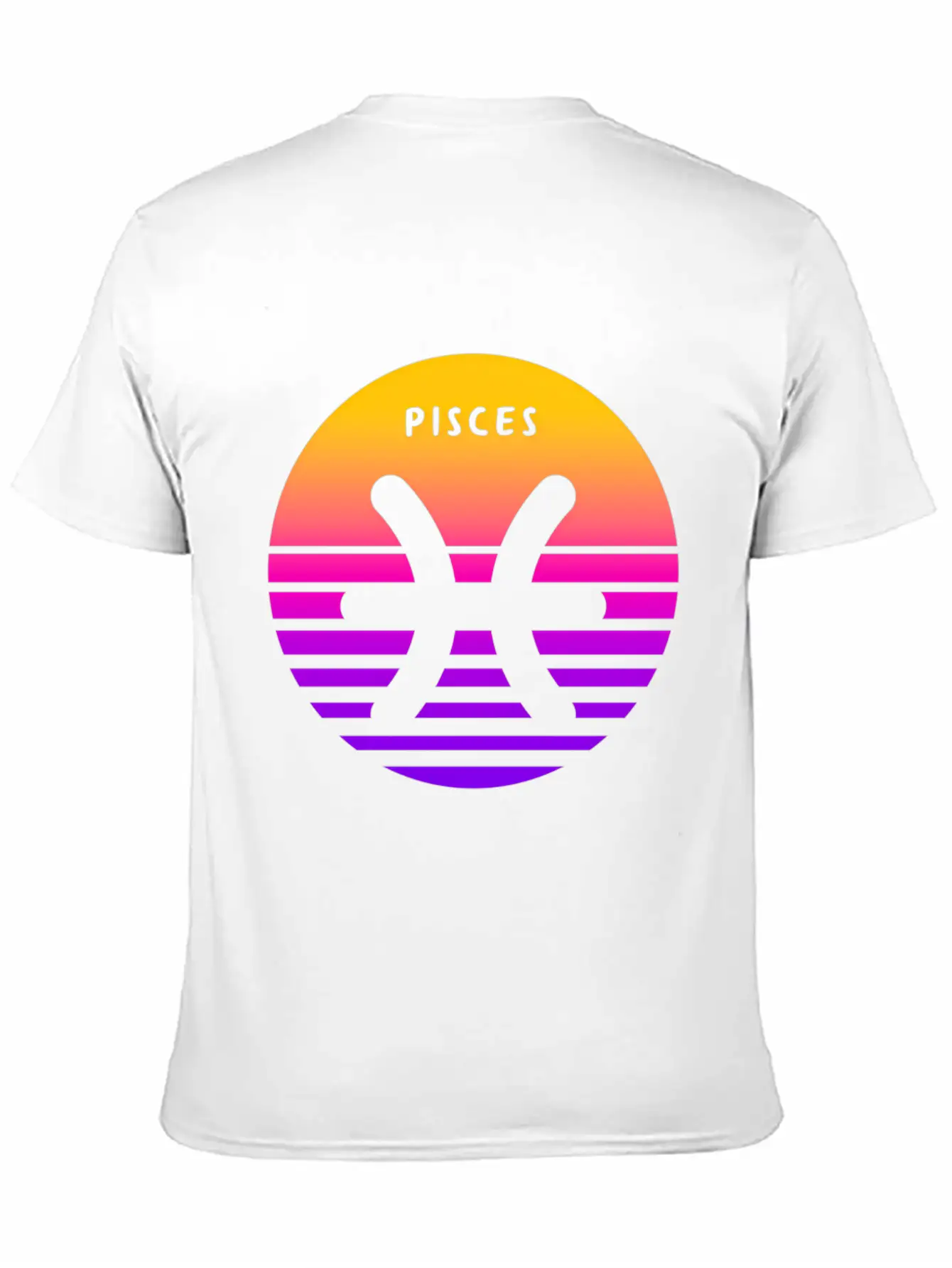 Pisces Zodiac Sign Sunset Pisces Unisex Short Sleeve Soft Cotton T-Shirt – Casual Everyday Wear