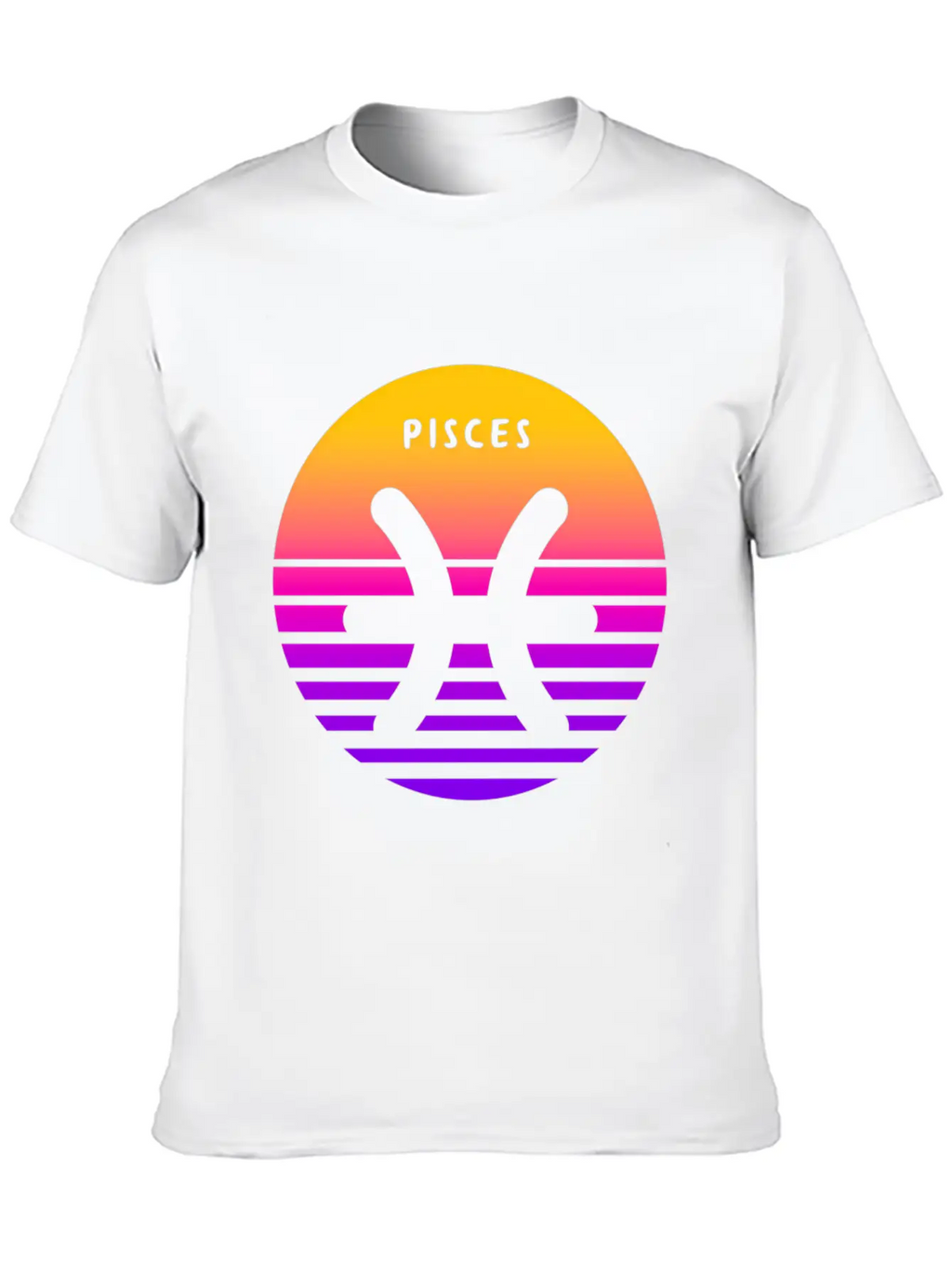 Pisces Zodiac Sign Sunset Pisces Unisex Short Sleeve Soft Cotton T-Shirt – Casual Everyday Wear