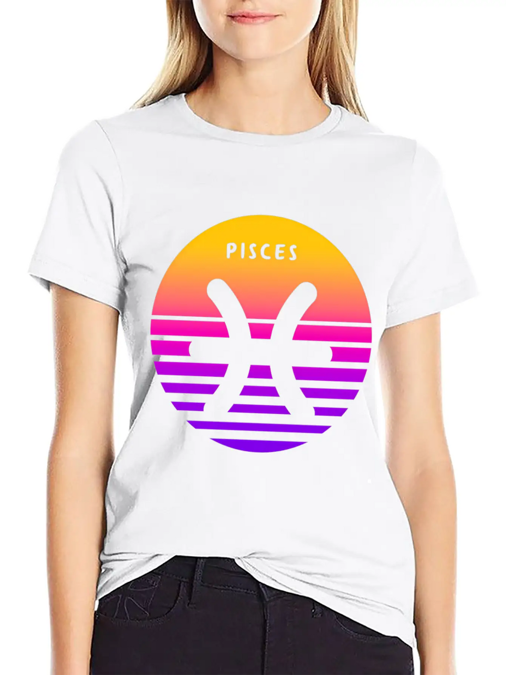 Pisces Zodiac Sign Sunset Pisces Unisex Short Sleeve Soft Cotton T-Shirt – Casual Everyday Wear