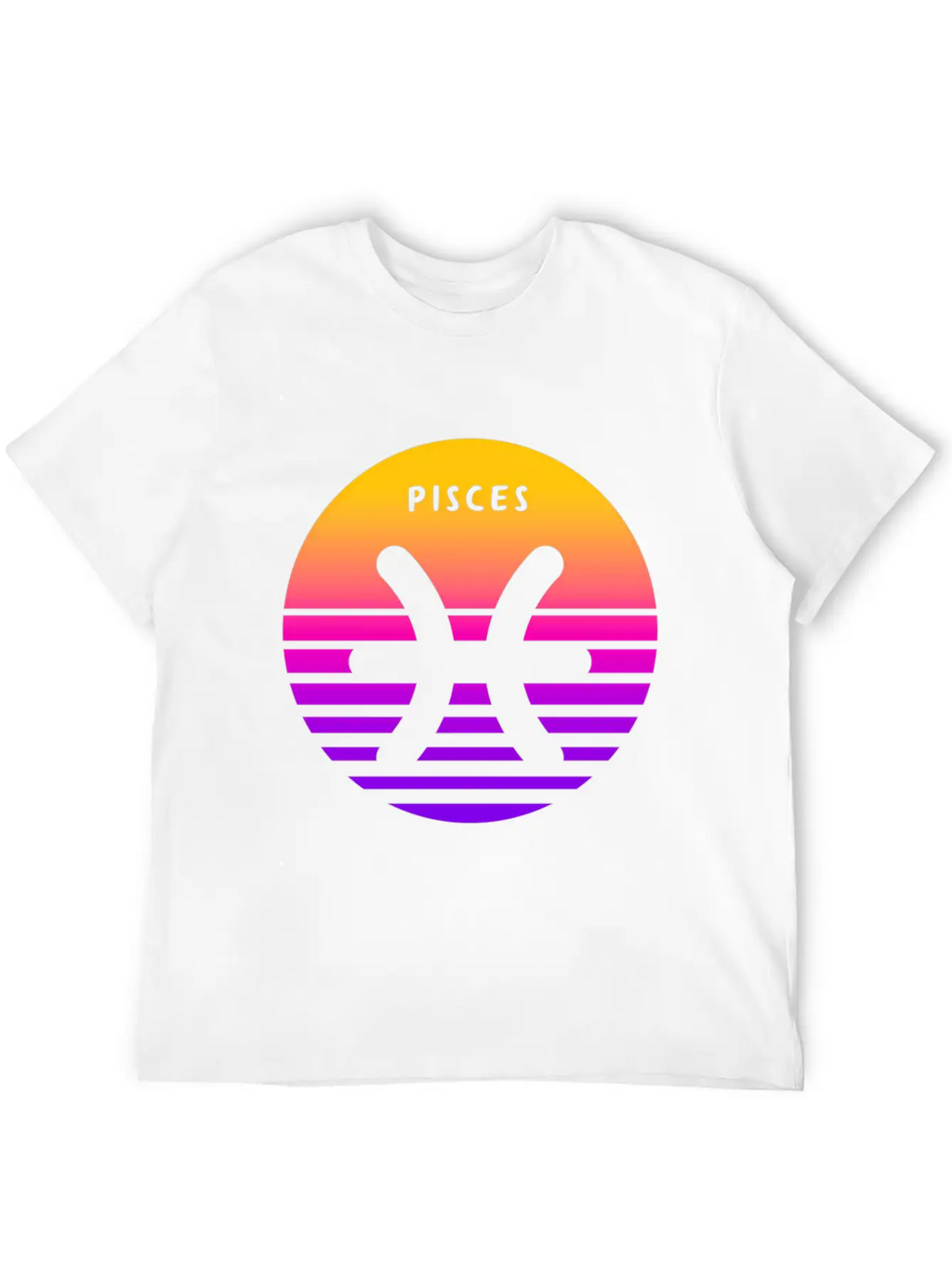 Pisces Zodiac Sign Sunset Pisces Unisex Short Sleeve Soft Cotton T-Shirt – Casual Everyday Wear