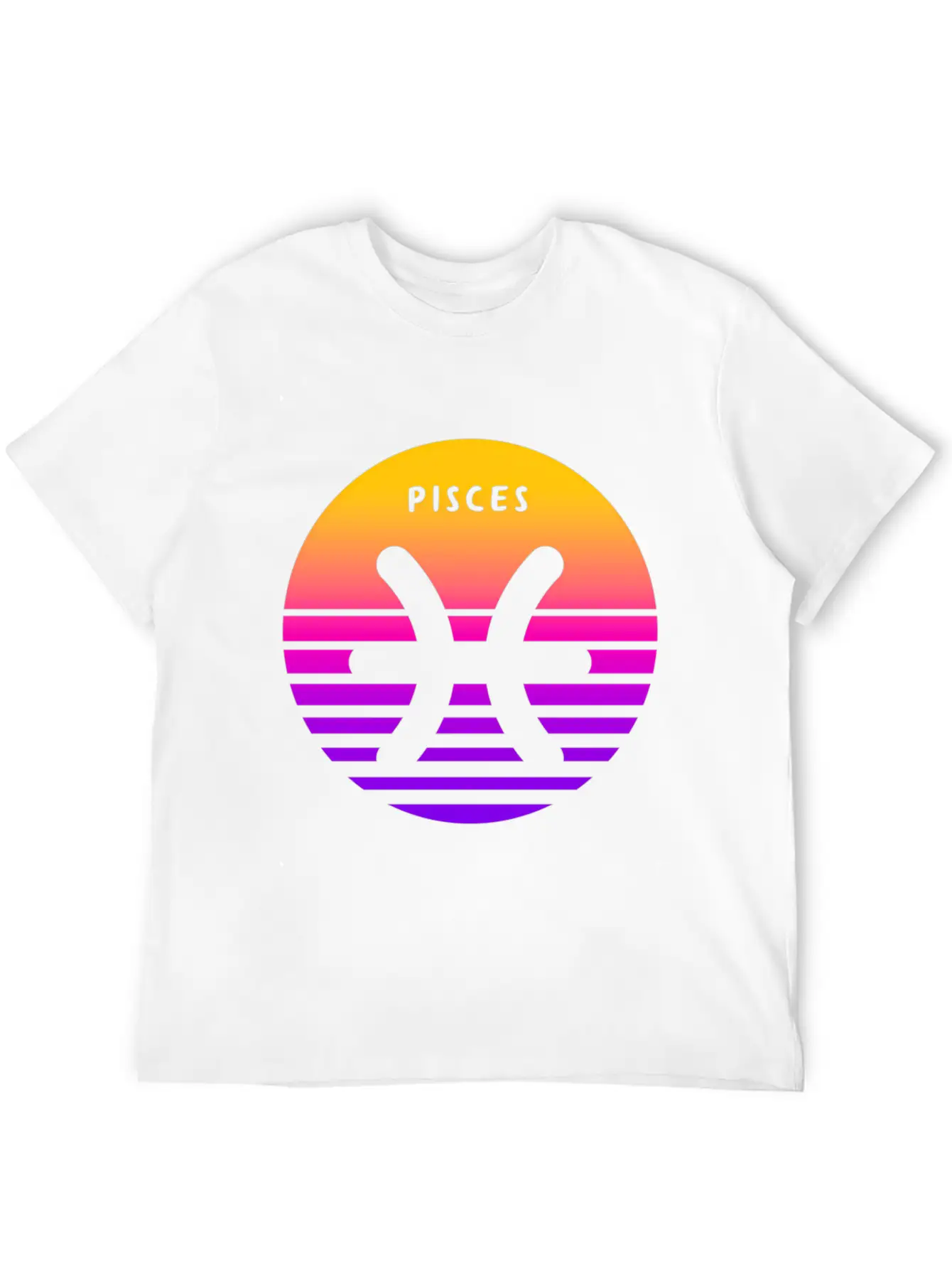 Pisces Zodiac Sign Sunset Pisces Unisex Short Sleeve Soft Cotton T-Shirt – Casual Everyday Wear