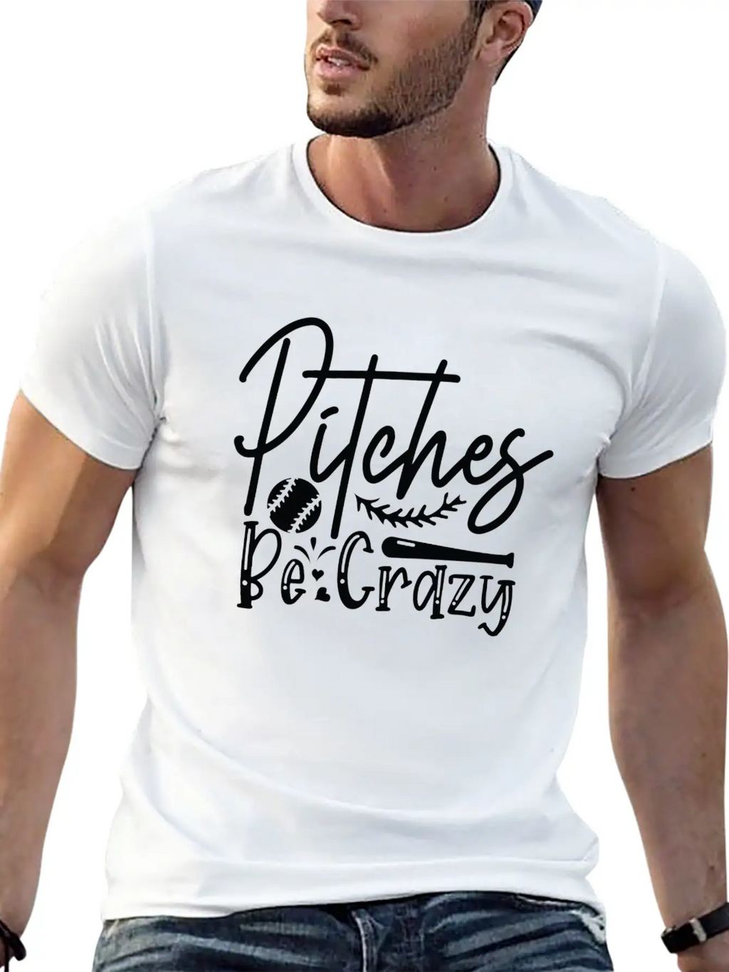 Pitches Be Crazy Casual Graphic T-Shirt – Simple And Comfortable Daily Wear