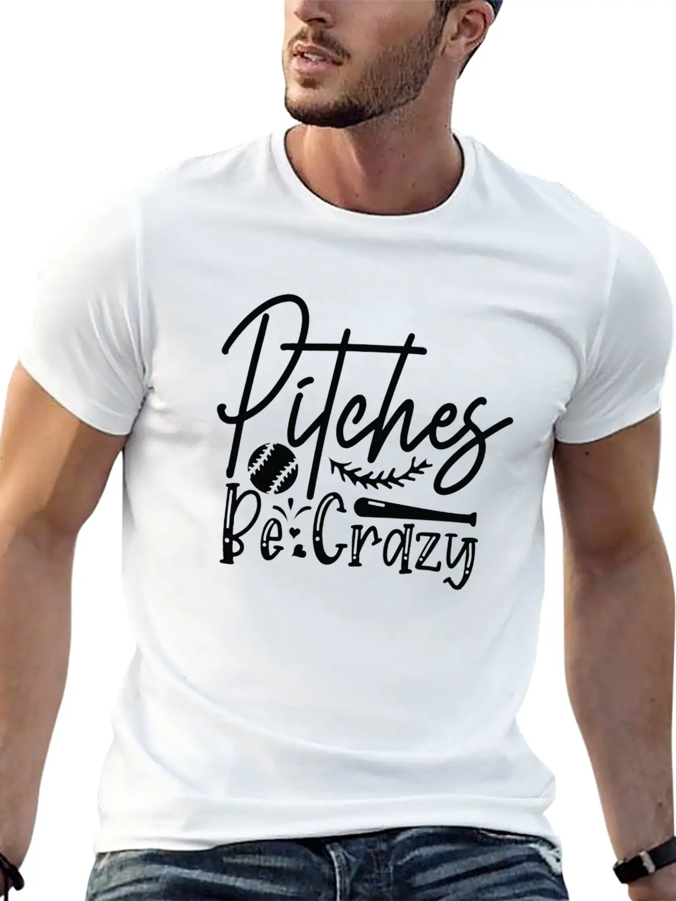 Pitches Be Crazy Casual Graphic T-Shirt – Simple And Comfortable Daily Wear