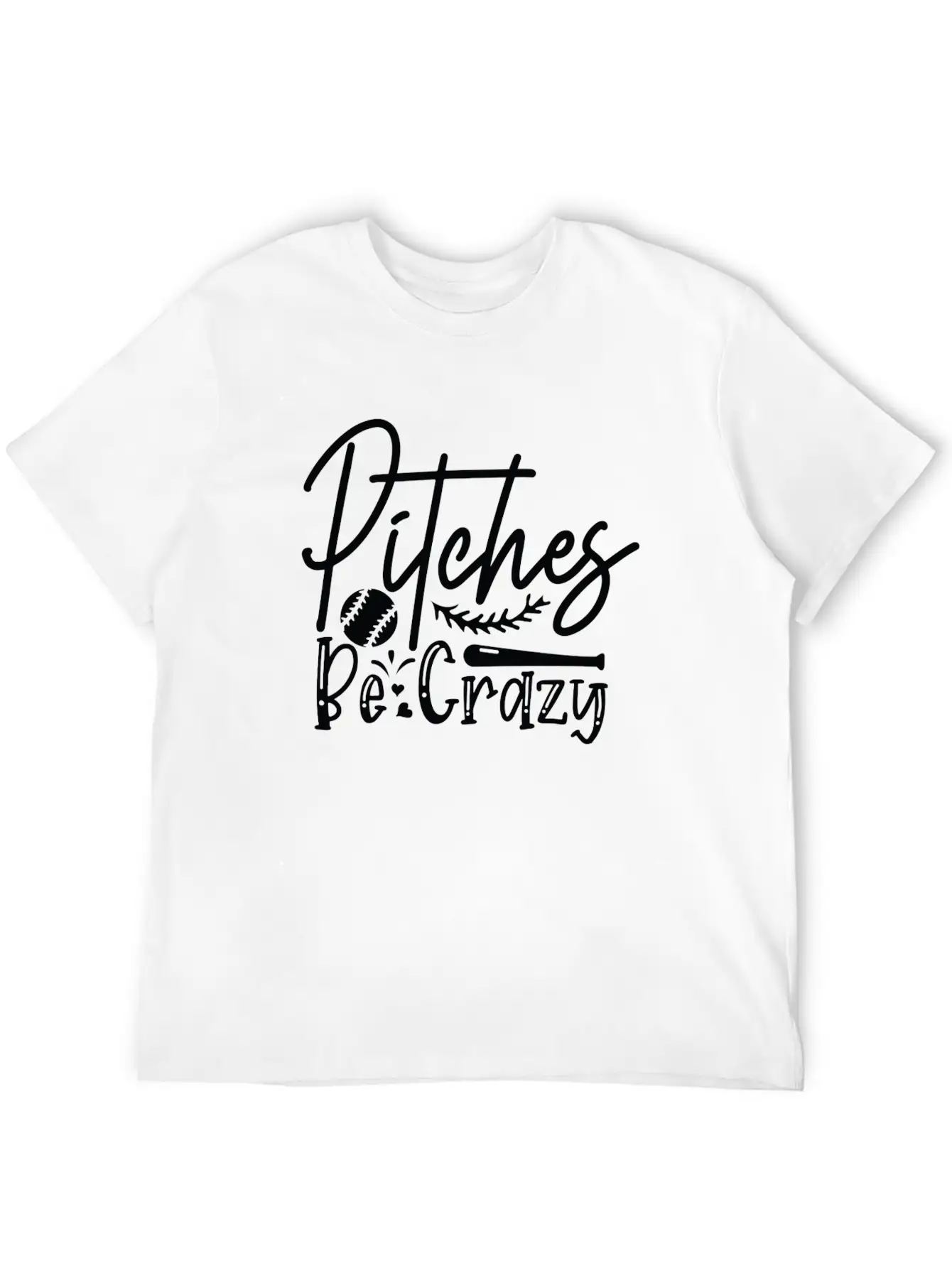 Pitches Be Crazy Casual Graphic T-Shirt – Simple And Comfortable Daily Wear
