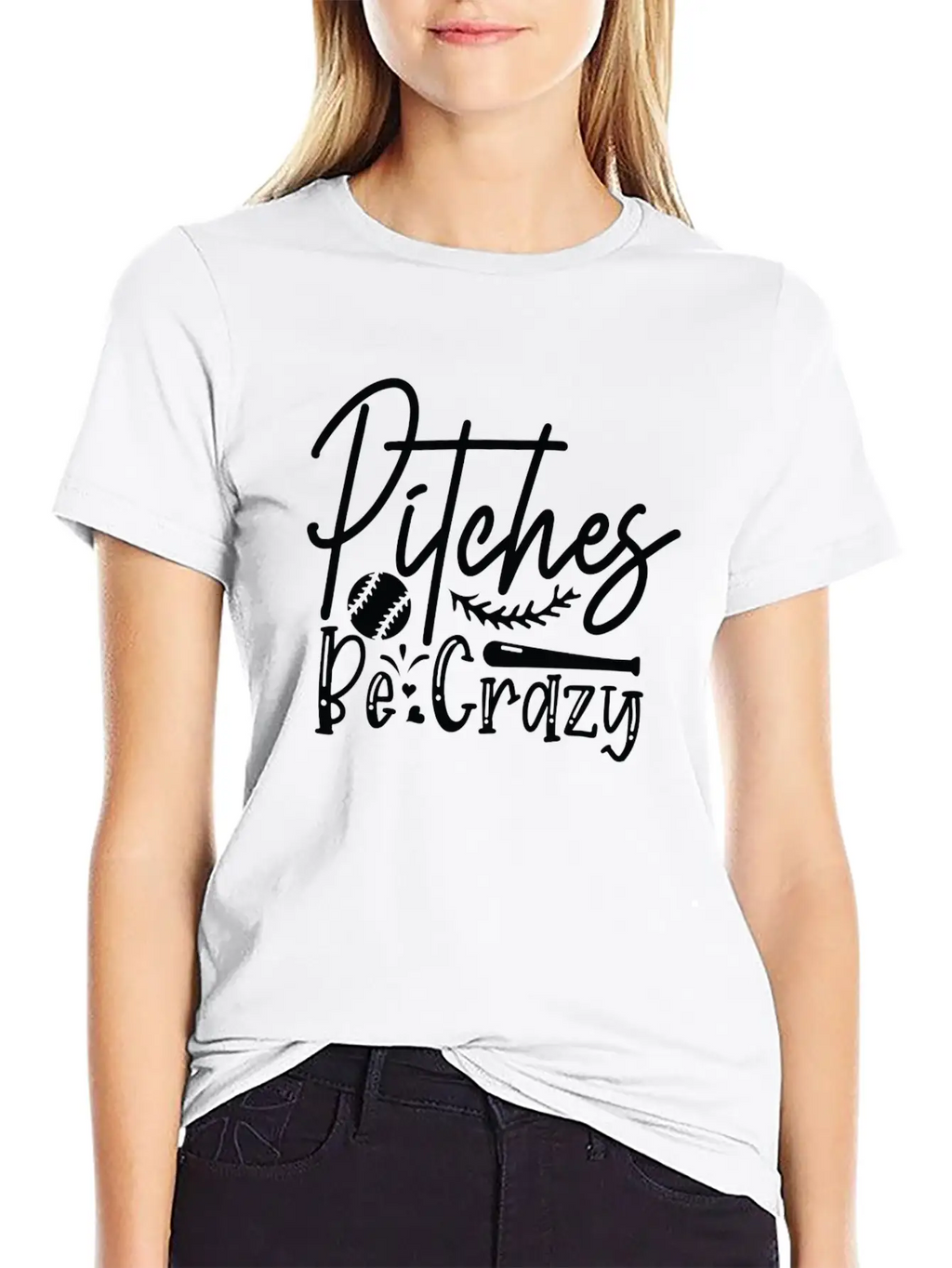 Pitches Be Crazy Casual Graphic T-Shirt – Simple And Comfortable Daily Wear