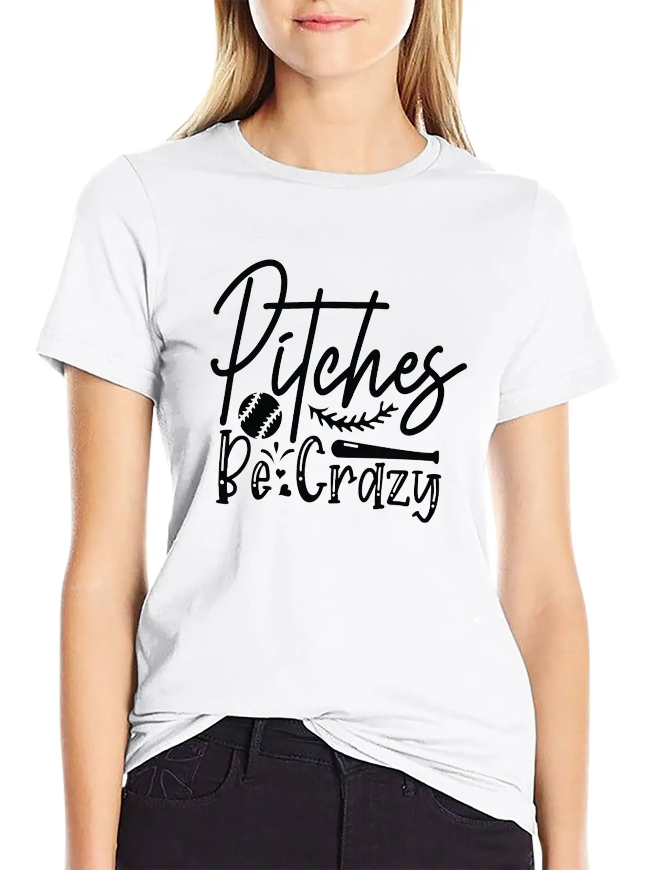 Pitches Be Crazy Casual Graphic T-Shirt – Simple And Comfortable Daily Wear