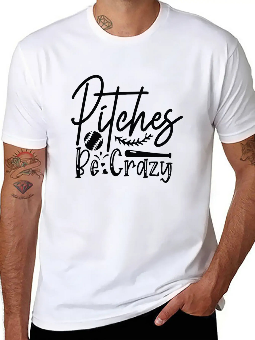 Pitches Be Crazy Casual Graphic T-Shirt – Simple And Comfortable Daily Wear