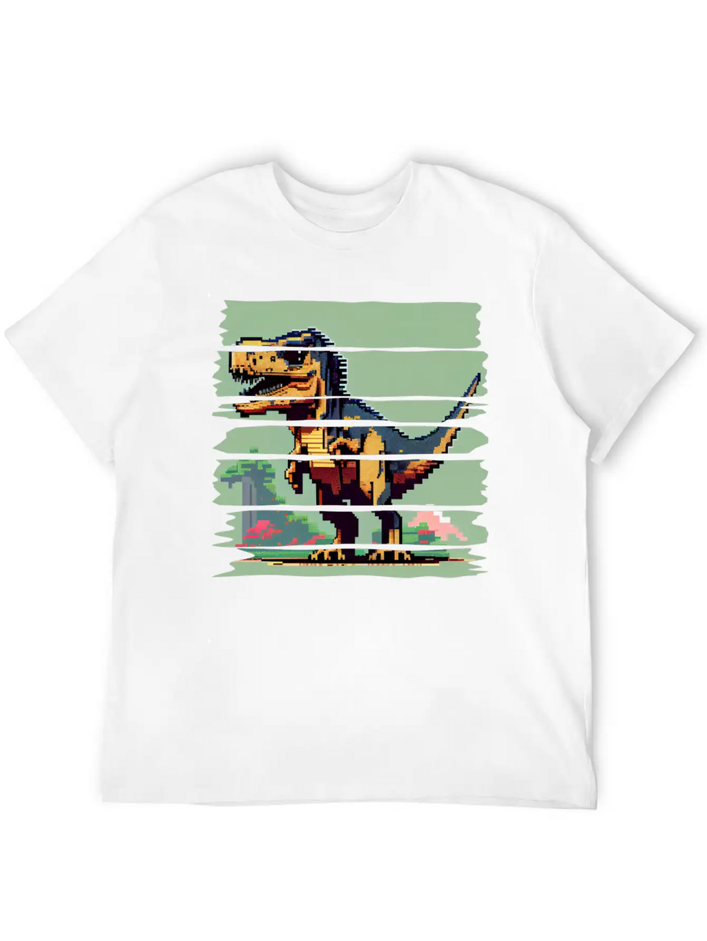 Pixel 8-bit Dinosaur Breathable Soft Cotton T-Shirt – Timeless Casual Look