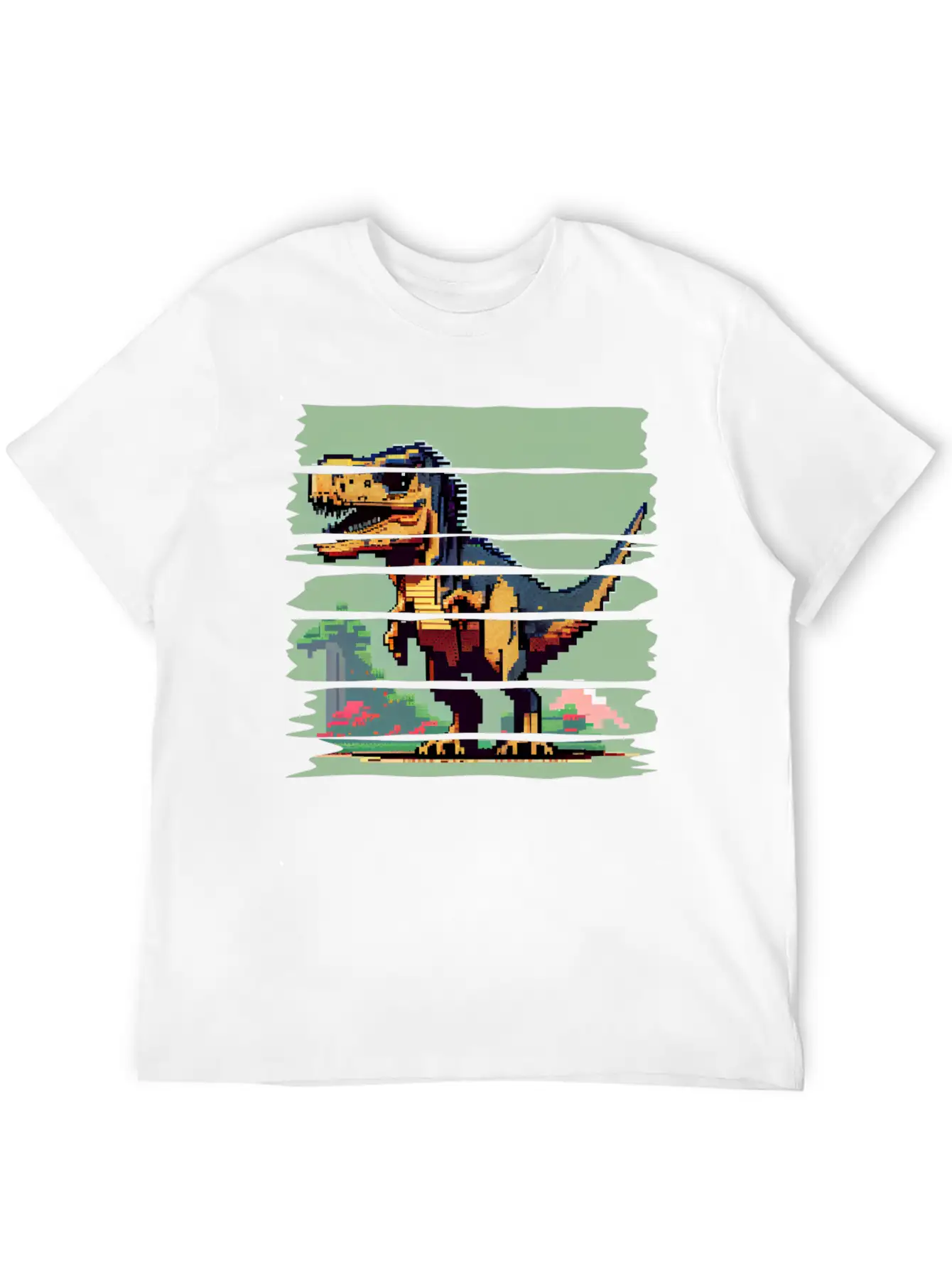 Pixel 8-bit Dinosaur Breathable Soft Cotton T-Shirt – Timeless Casual Look