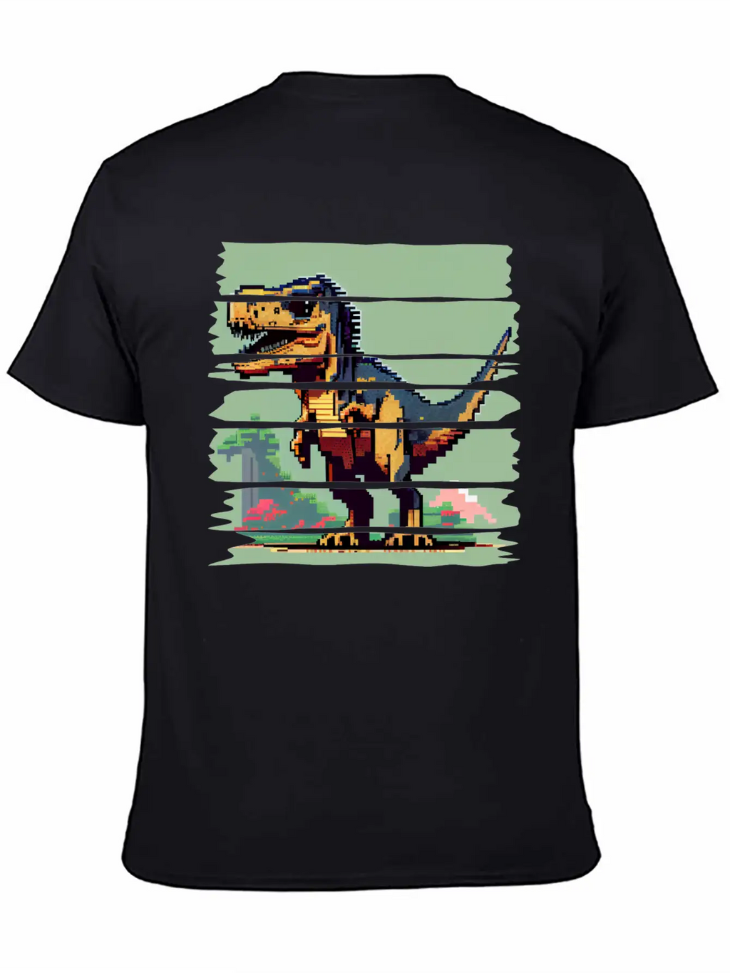 Pixel 8-bit Dinosaur Breathable Soft Cotton T-Shirt – Timeless Casual Look
