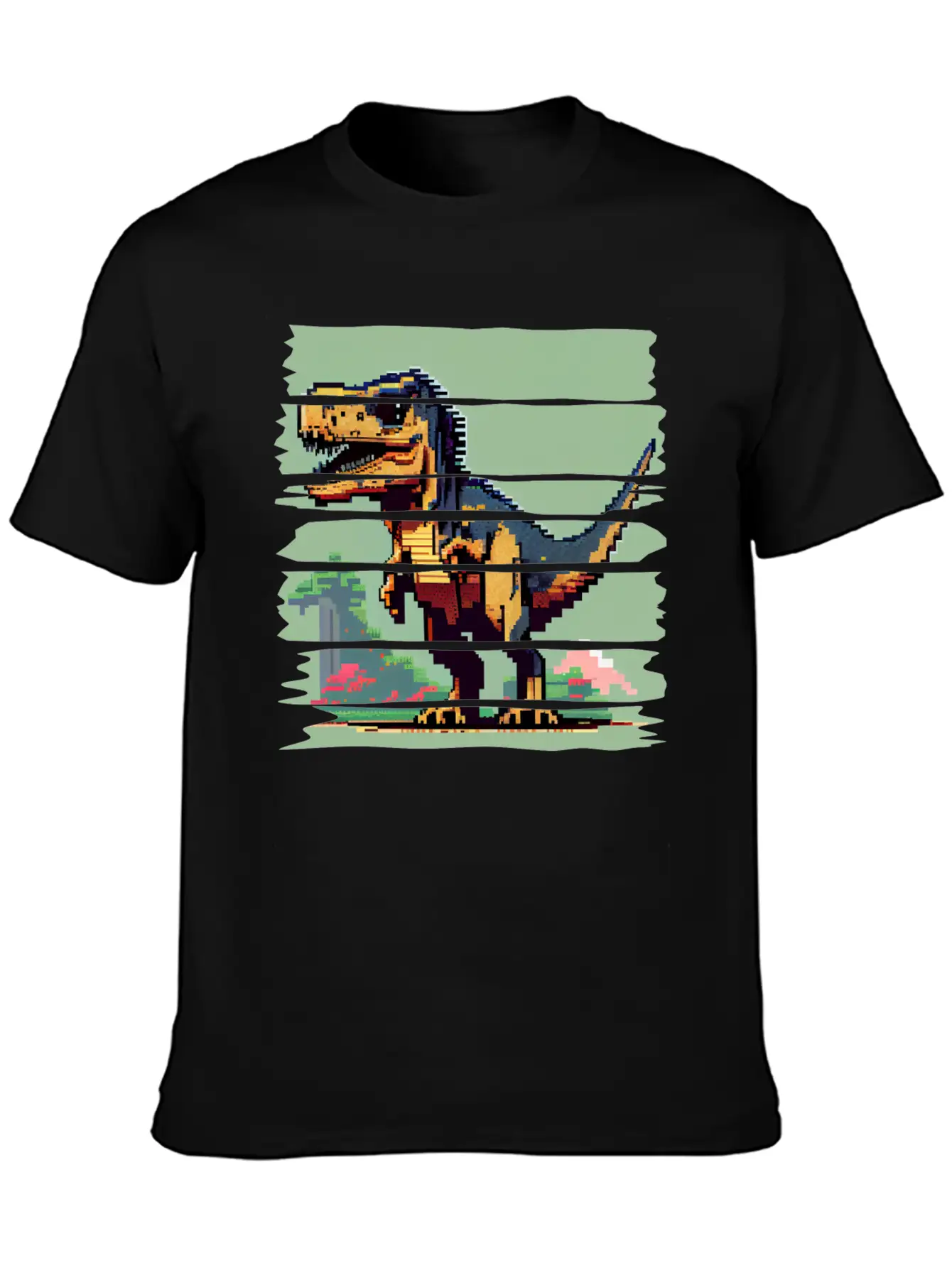 Pixel 8-bit Dinosaur Breathable Soft Cotton T-Shirt – Timeless Casual Look