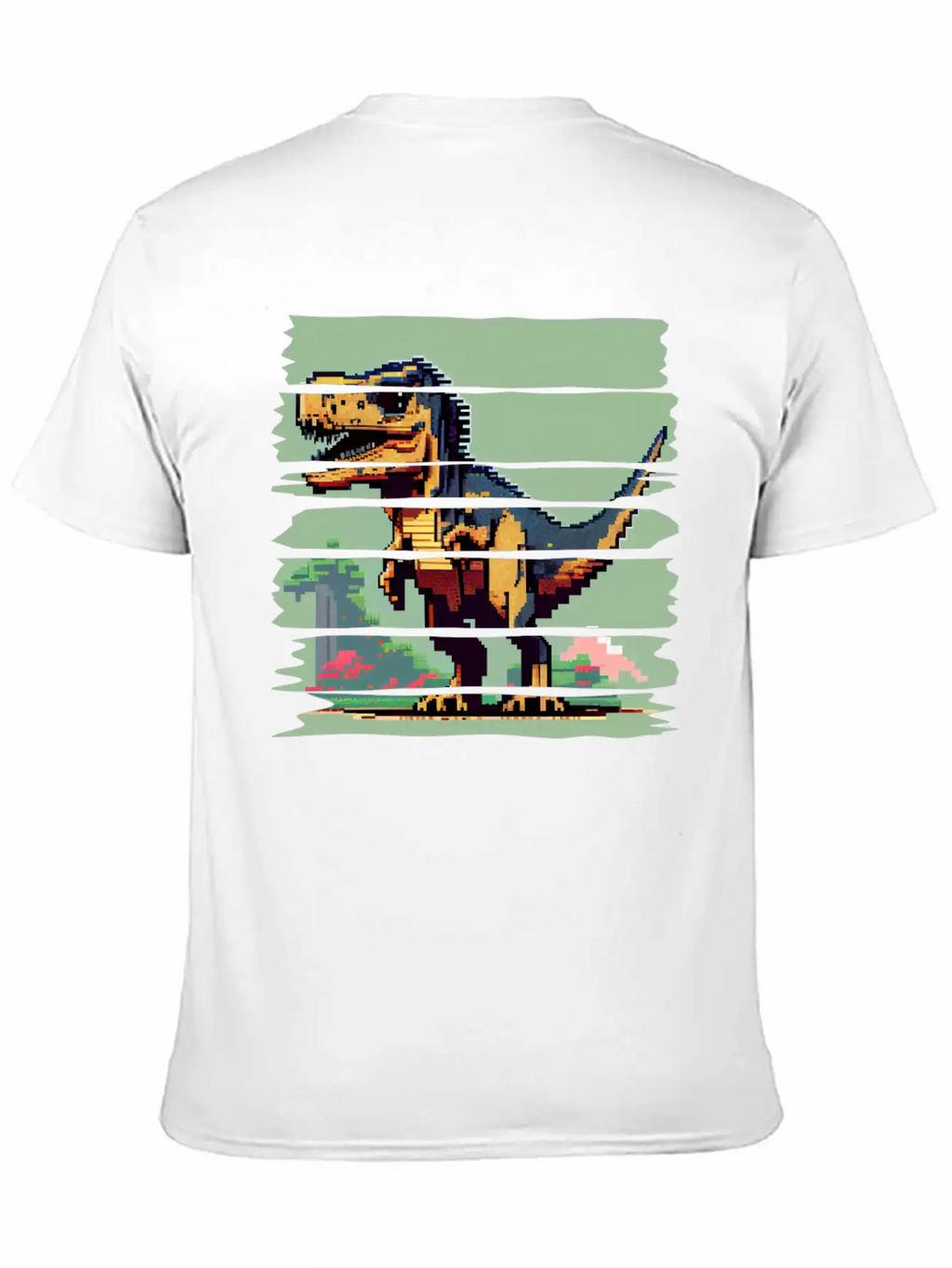 Pixel 8-bit Dinosaur Breathable Soft Cotton T-Shirt – Timeless Casual Look