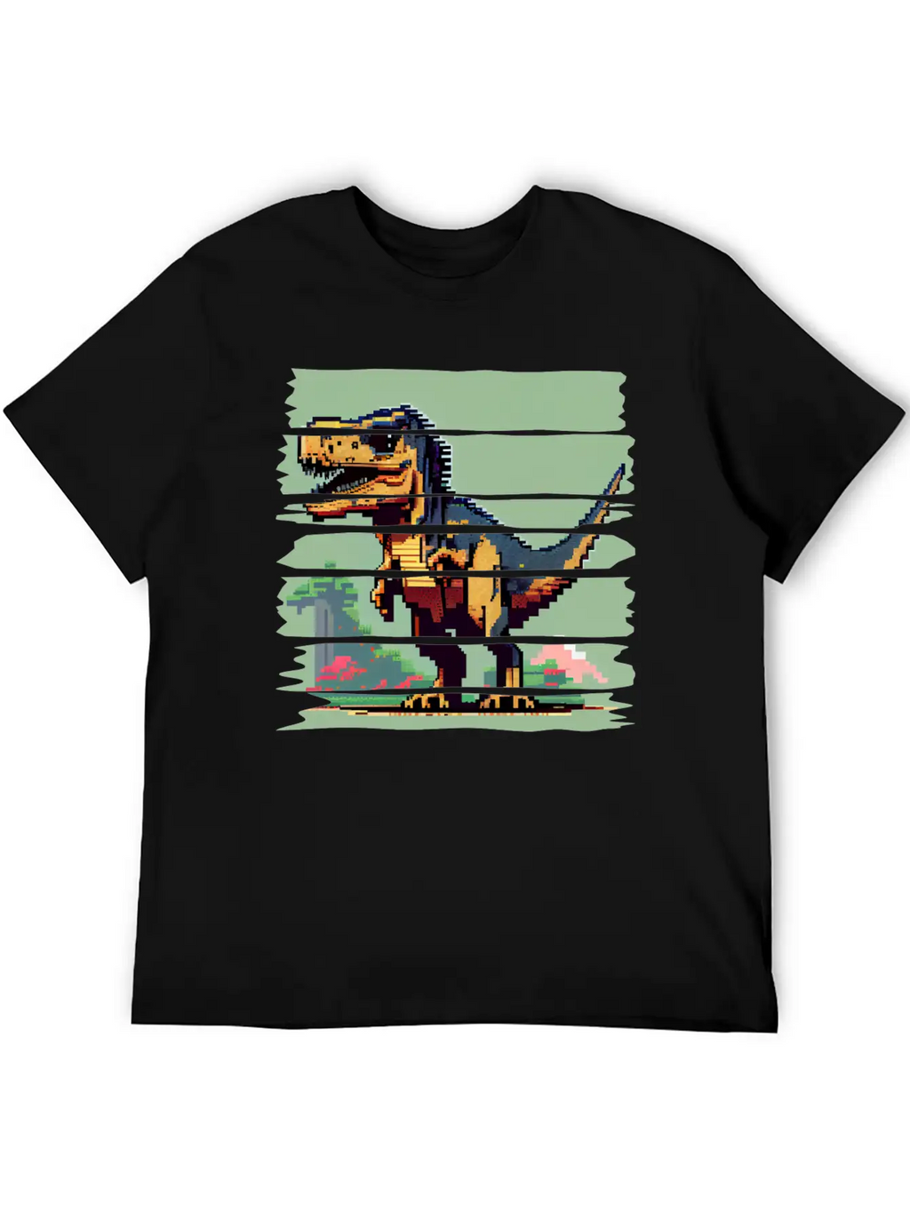 Pixel 8-bit Dinosaur Breathable Soft Cotton T-Shirt – Timeless Casual Look