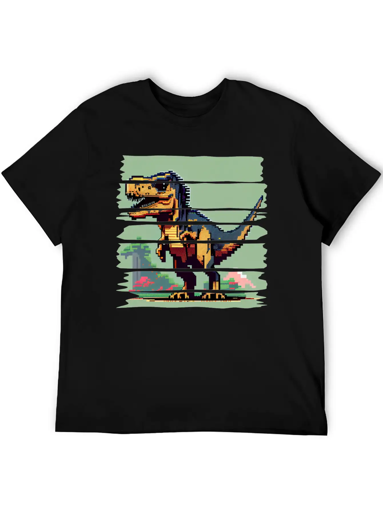 Pixel 8-bit Dinosaur Breathable Soft Cotton T-Shirt – Timeless Casual Look