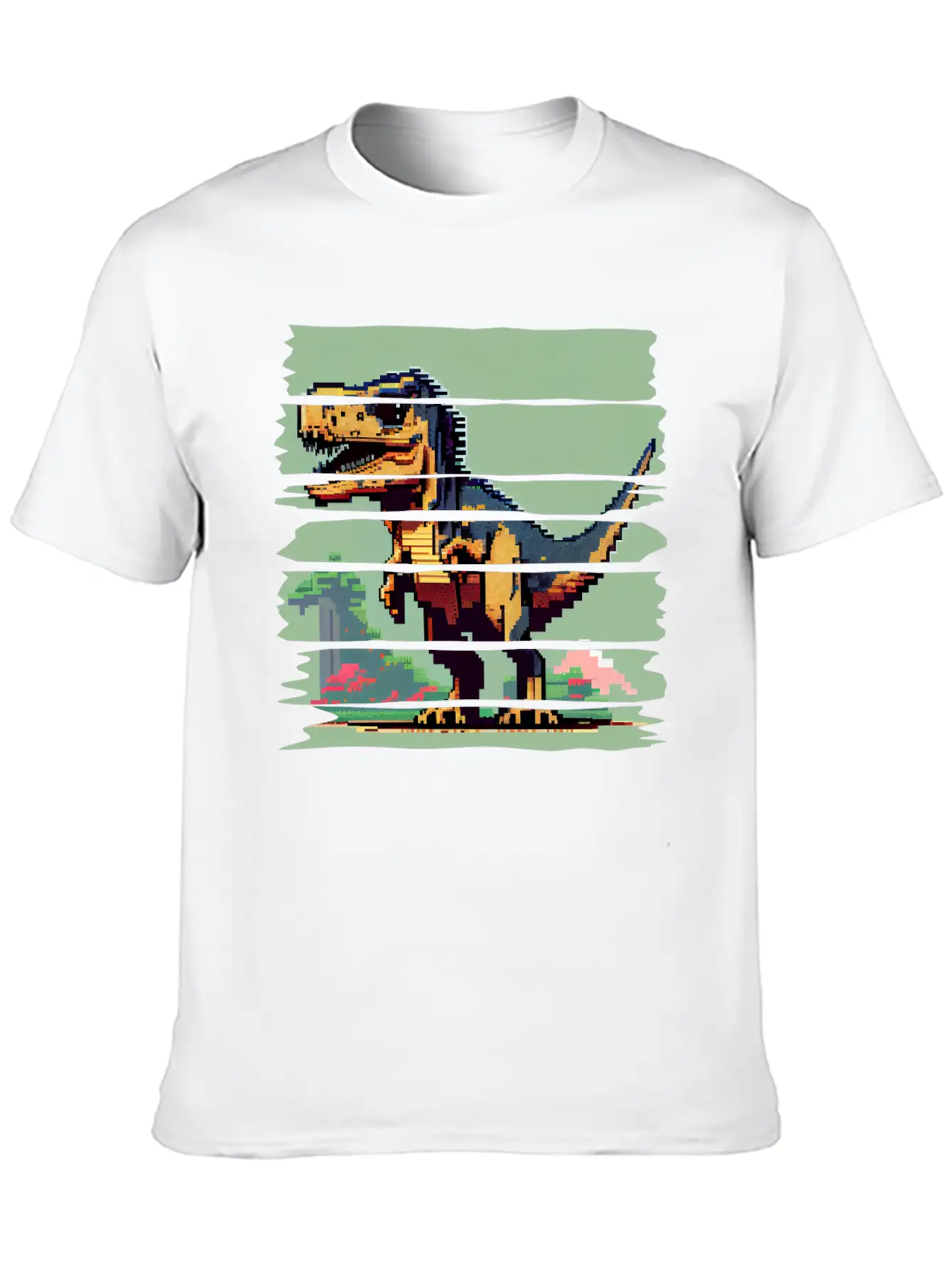 Pixel 8-bit Dinosaur Breathable Soft Cotton T-Shirt – Timeless Casual Look