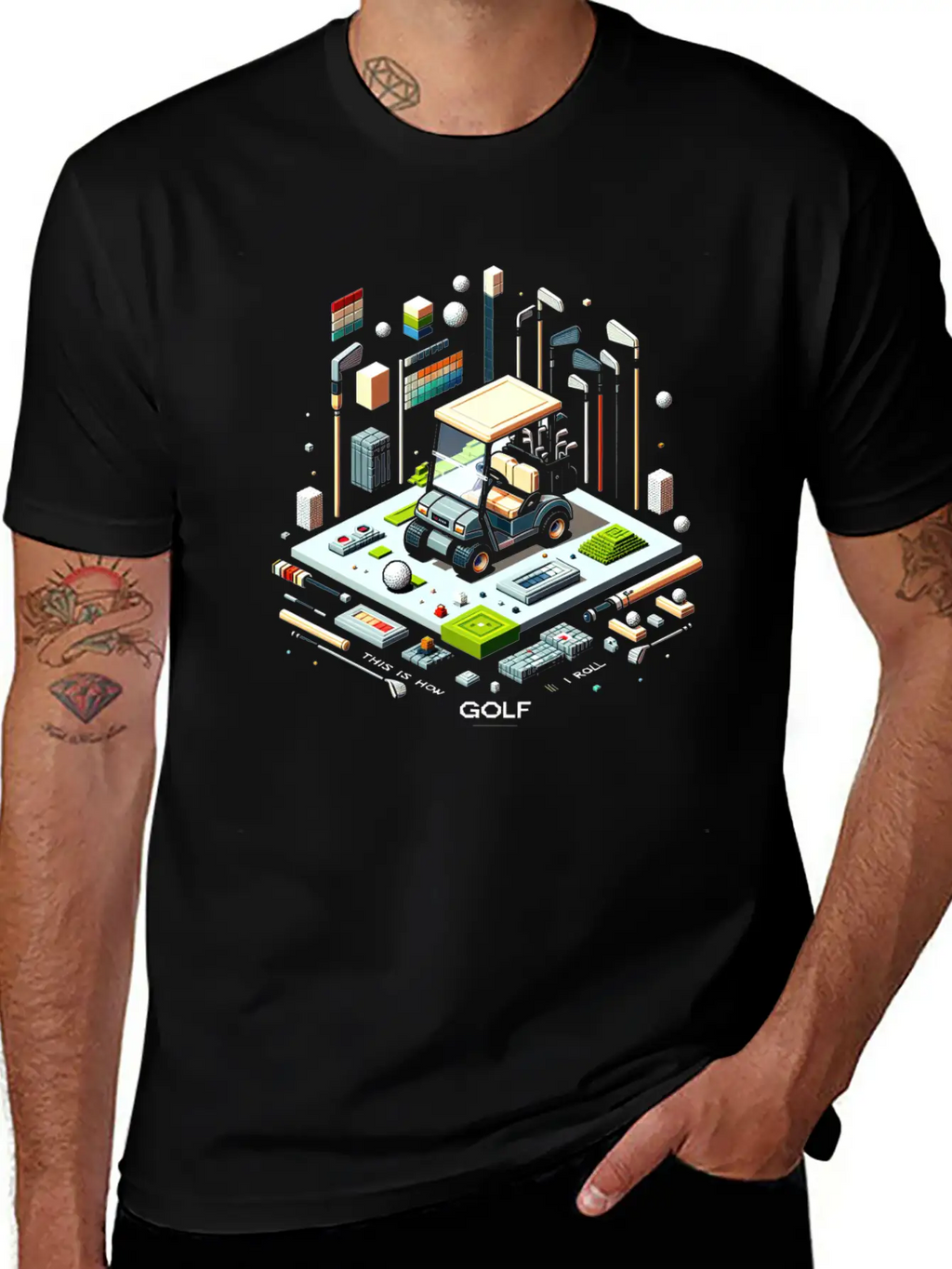 Pixel Golf Scene Mastery Stylish Everyday T-Shirt – Unisex Basic Cotton Tee