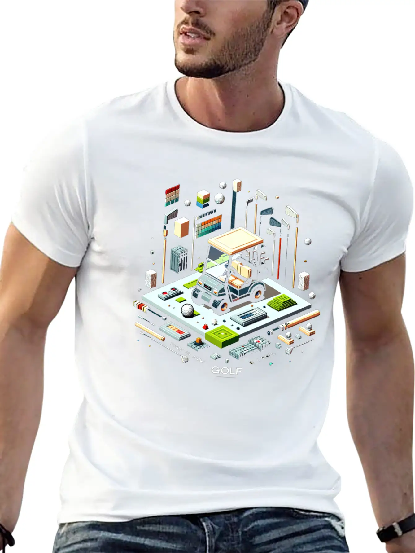 Pixel Golf Scene Mastery Stylish Everyday T-Shirt – Unisex Basic Cotton Tee