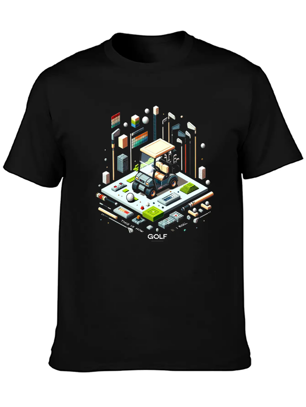 Pixel Golf Scene Mastery Stylish Everyday T-Shirt – Unisex Basic Cotton Tee