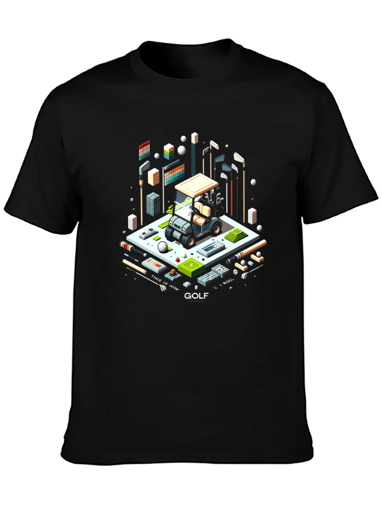 Pixel Golf Scene Mastery Stylish Everyday T-Shirt – Unisex Basic Cotton Tee
