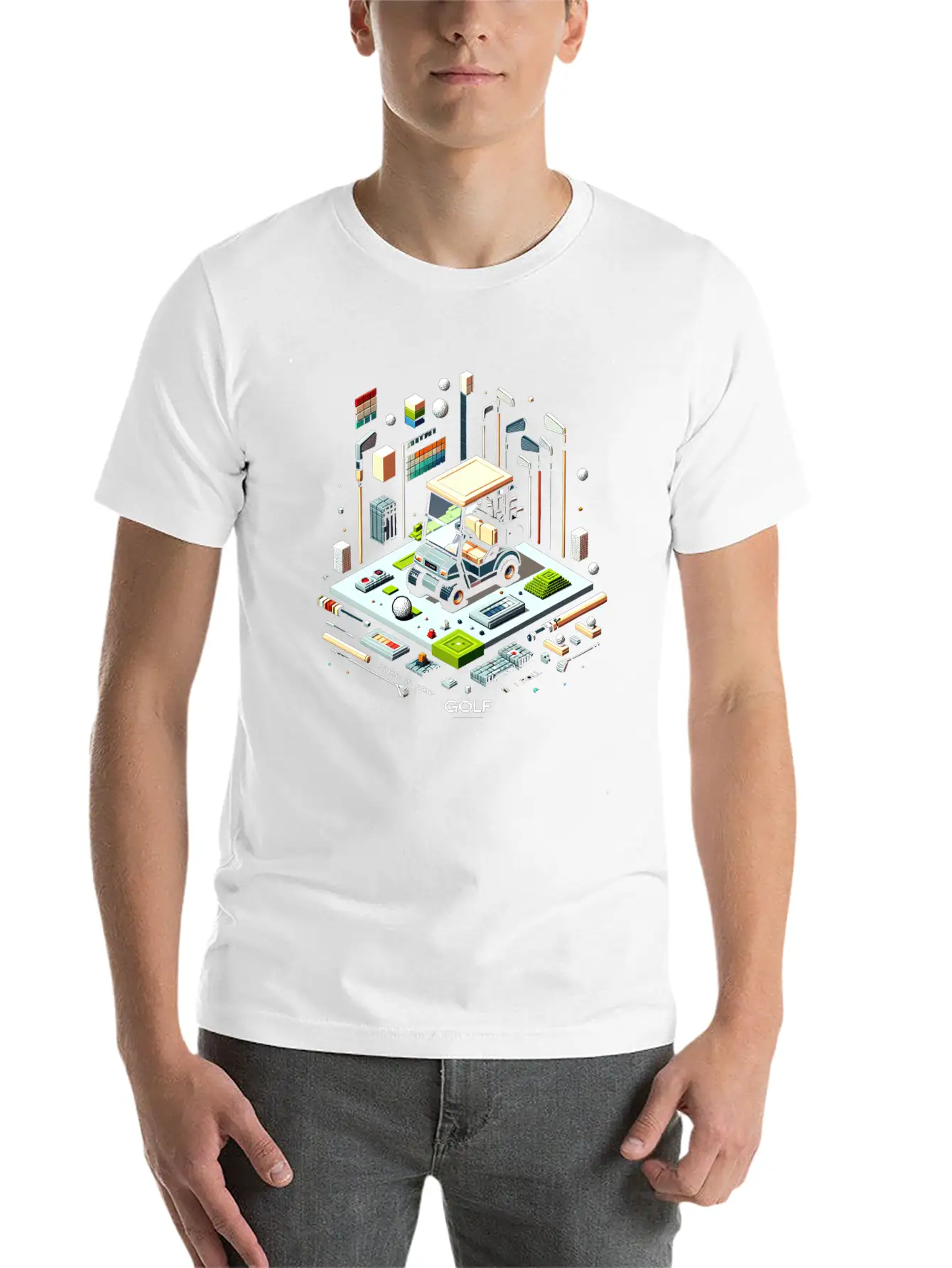 Pixel Golf Scene Mastery Stylish Everyday T-Shirt – Unisex Basic Cotton Tee