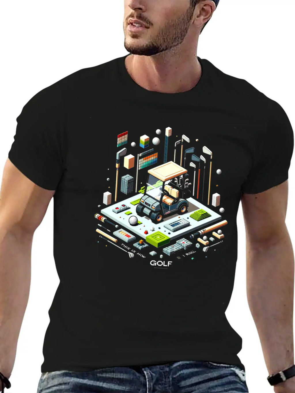 Pixel Golf Scene Mastery Stylish Everyday T-Shirt – Unisex Basic Cotton Tee