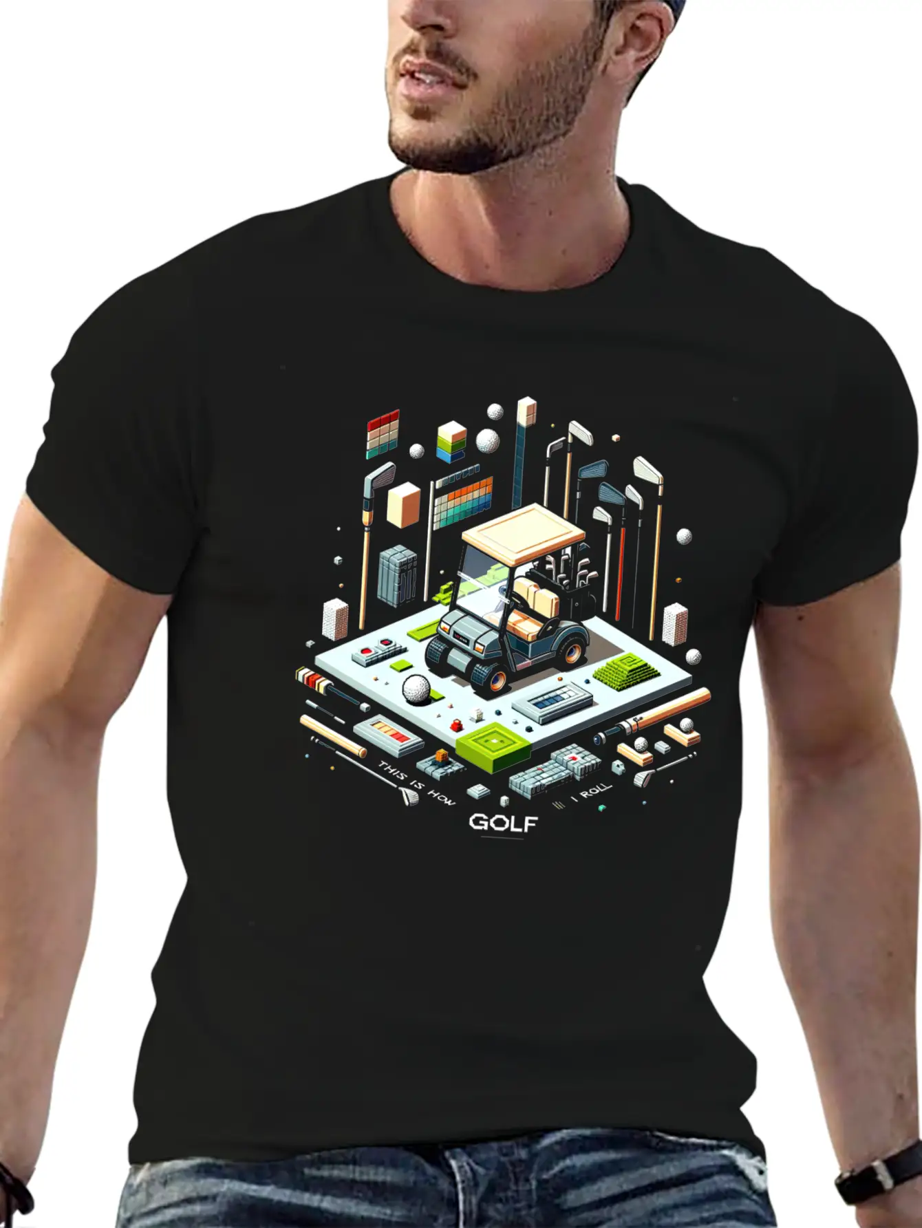 Pixel Golf Scene Mastery Stylish Everyday T-Shirt – Unisex Basic Cotton Tee