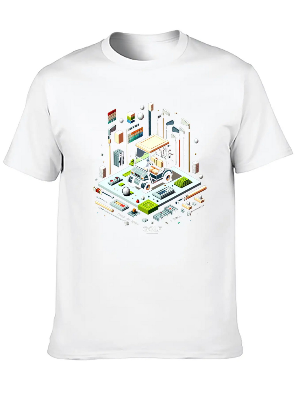 Pixel Golf Scene Mastery Stylish Everyday T-Shirt – Unisex Basic Cotton Tee