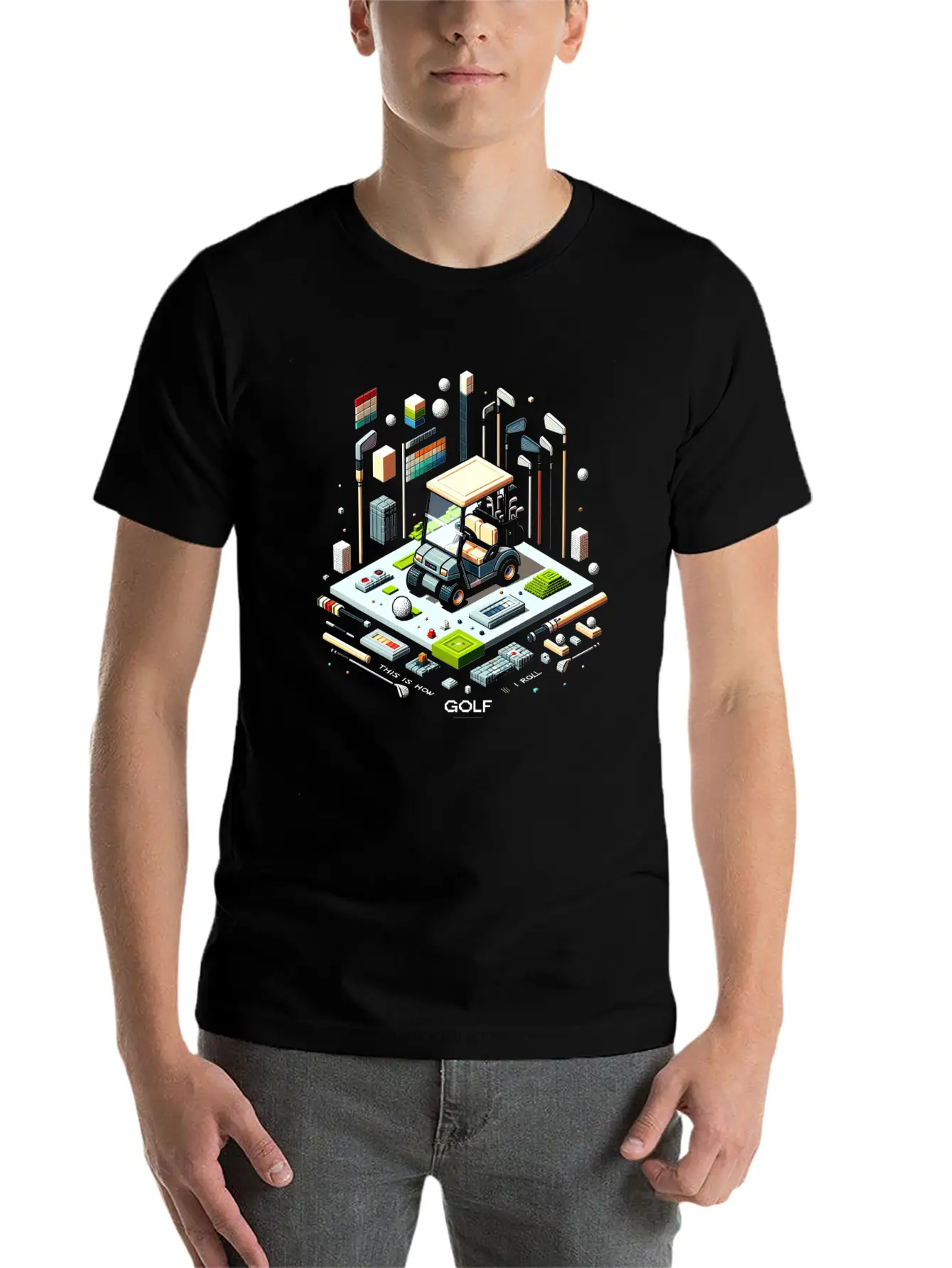 Pixel Golf Scene Mastery Stylish Everyday T-Shirt – Unisex Basic Cotton Tee