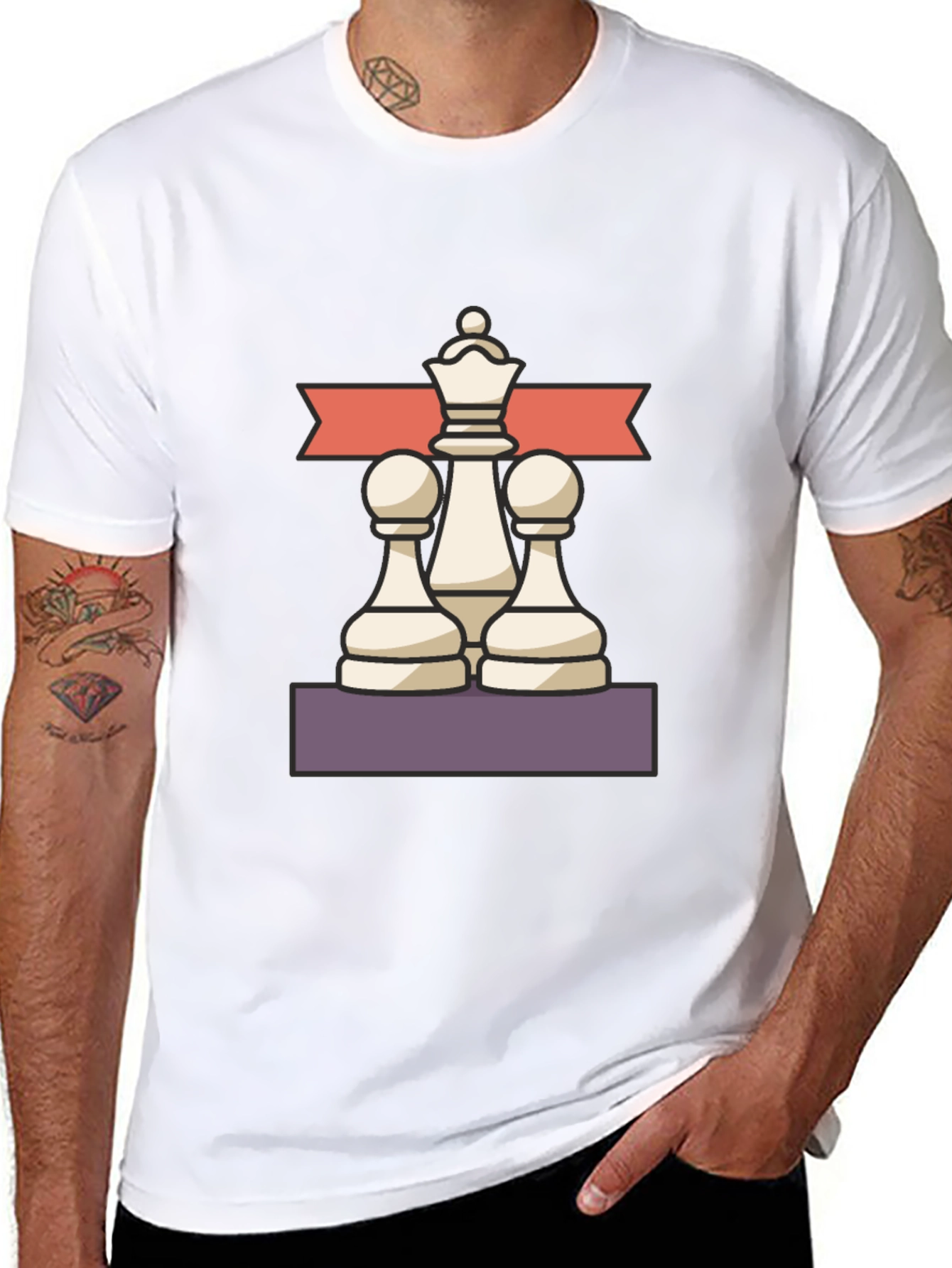 Chess Master Tee - Queen and Pawns Graphic T-Shirt