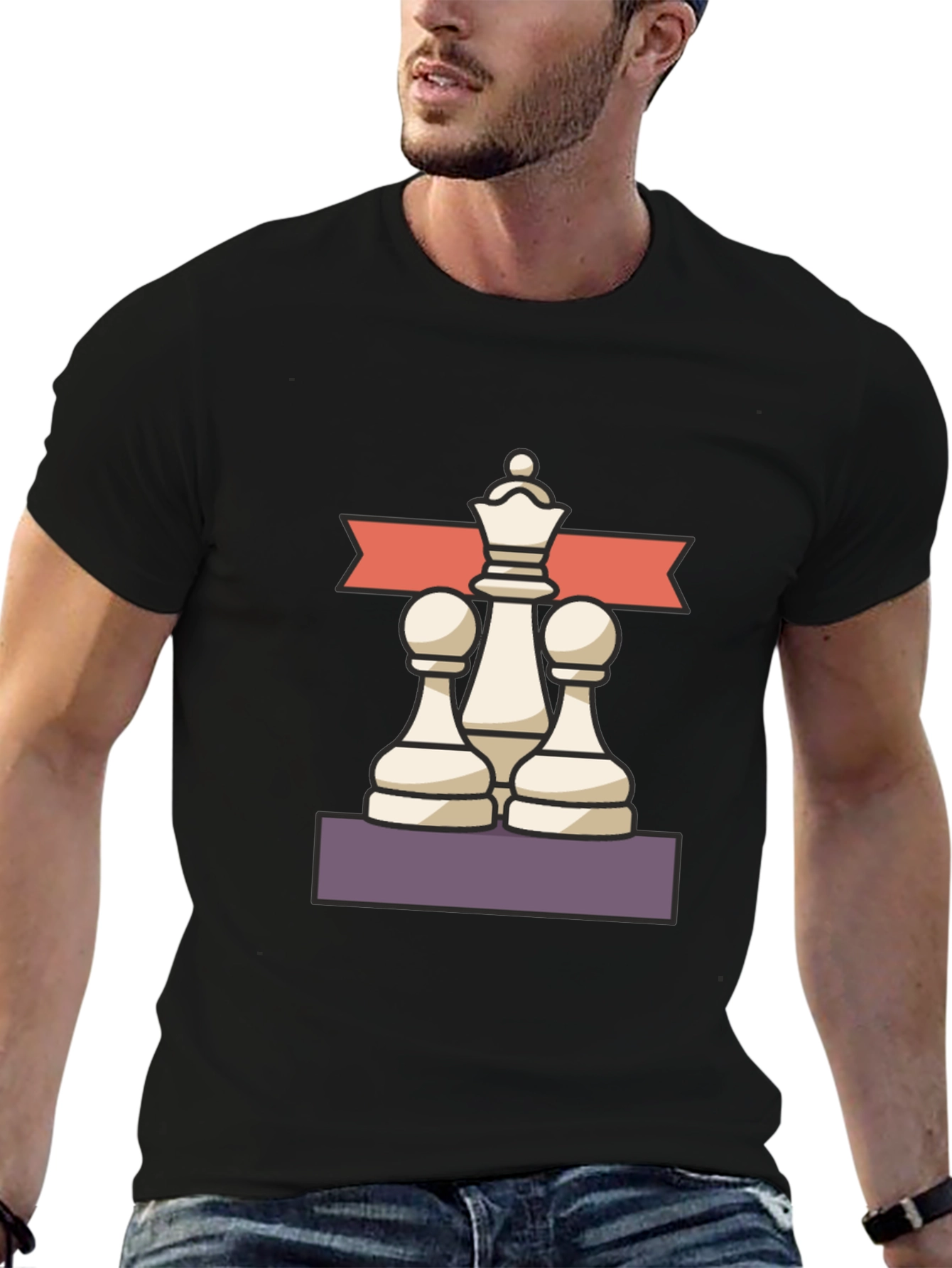 Chess Master Tee - Queen and Pawns Graphic T-Shirt