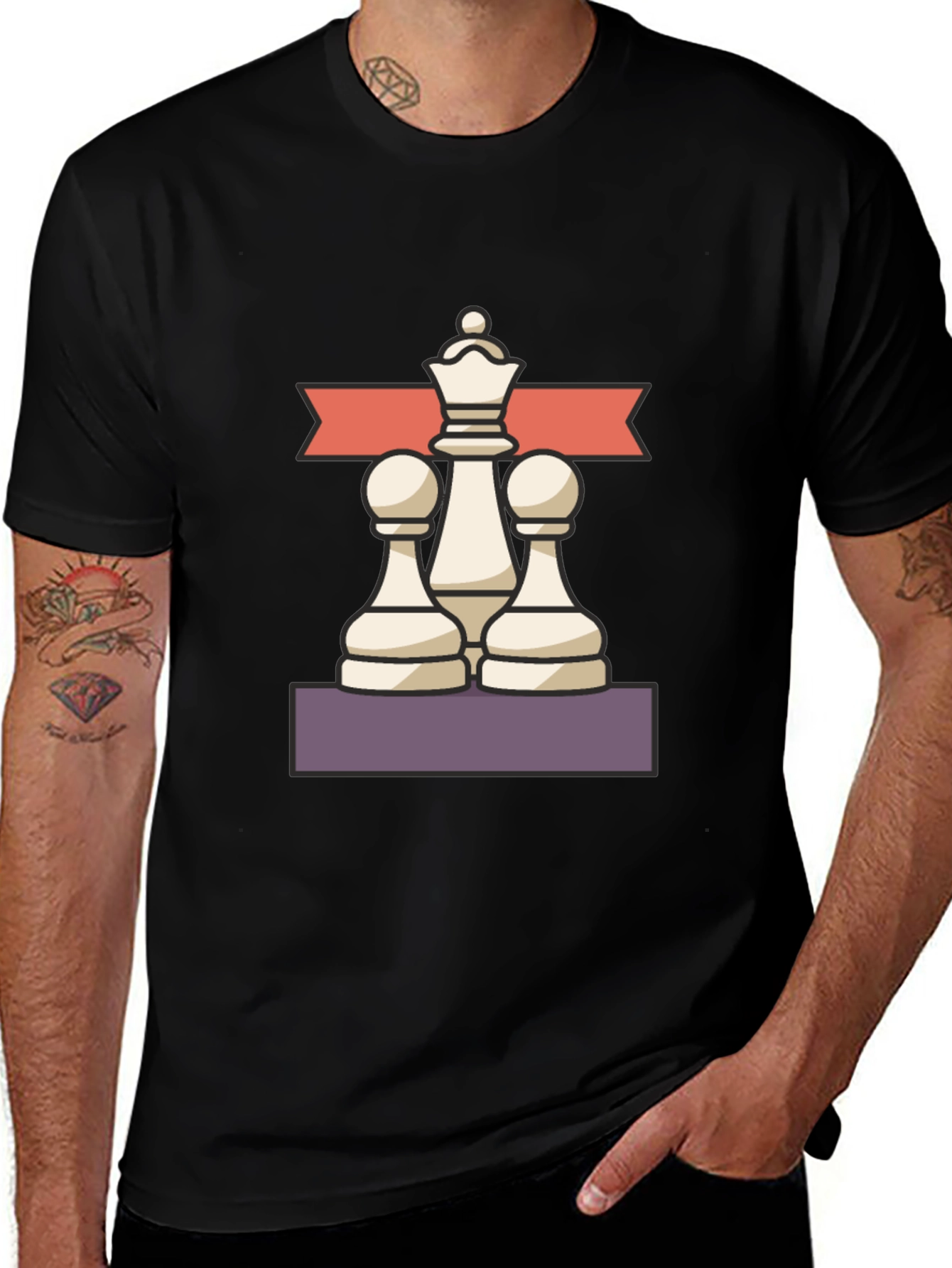 Chess Master Tee - Queen and Pawns Graphic T-Shirt