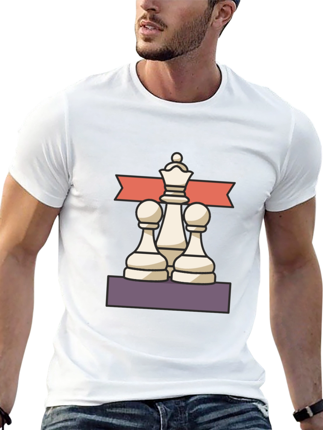 Chess Master Tee - Queen and Pawns Graphic T-Shirt