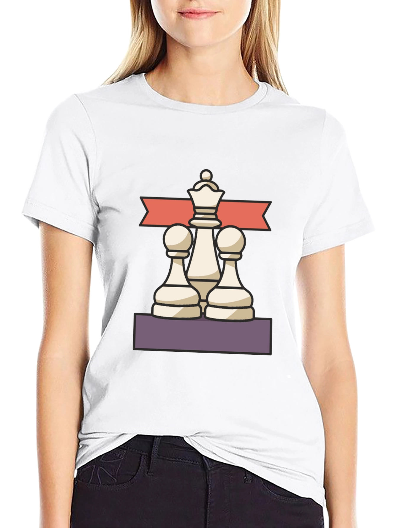 Chess Master Tee - Queen and Pawns Graphic T-Shirt